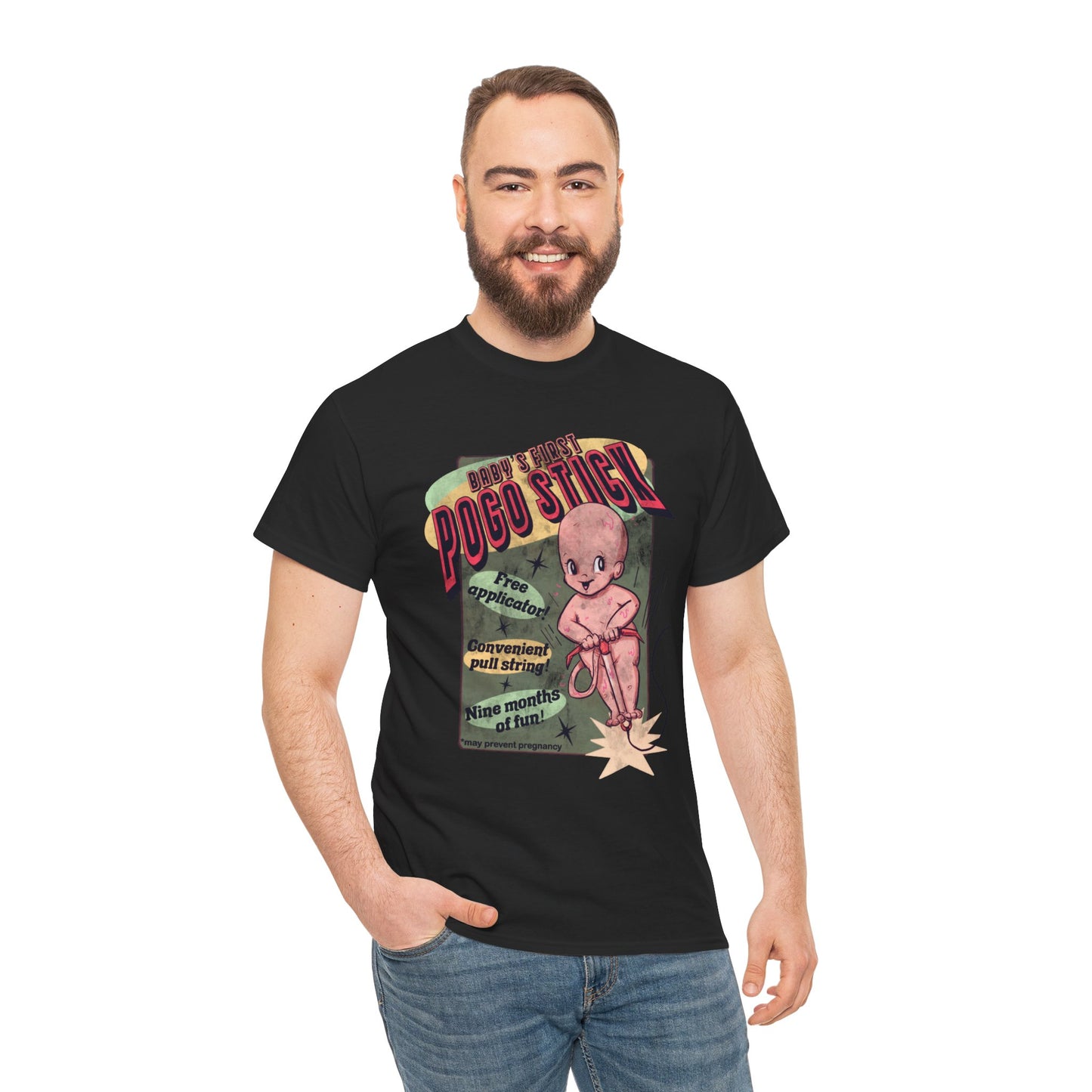 Baby's First Pogo Stick Unisex Heavy Cotton Tee