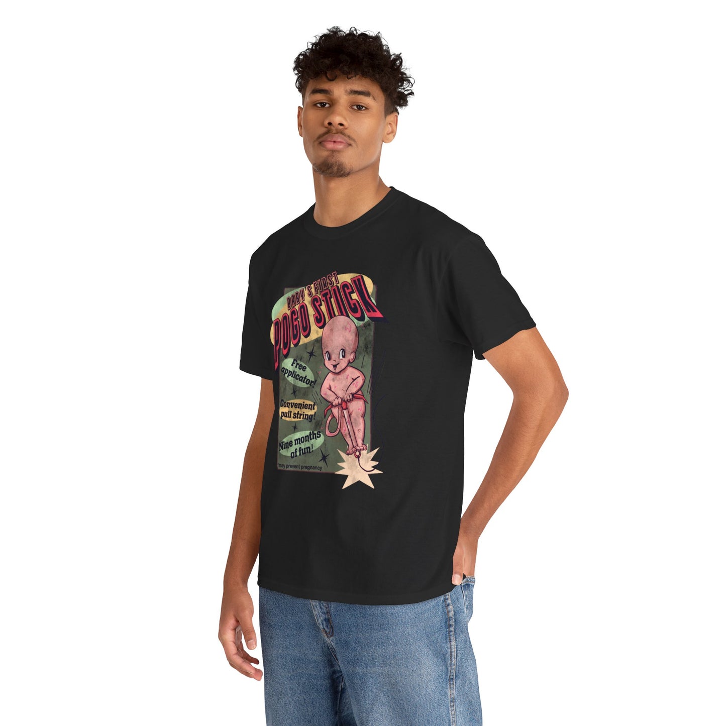 Baby's First Pogo Stick Unisex Heavy Cotton Tee