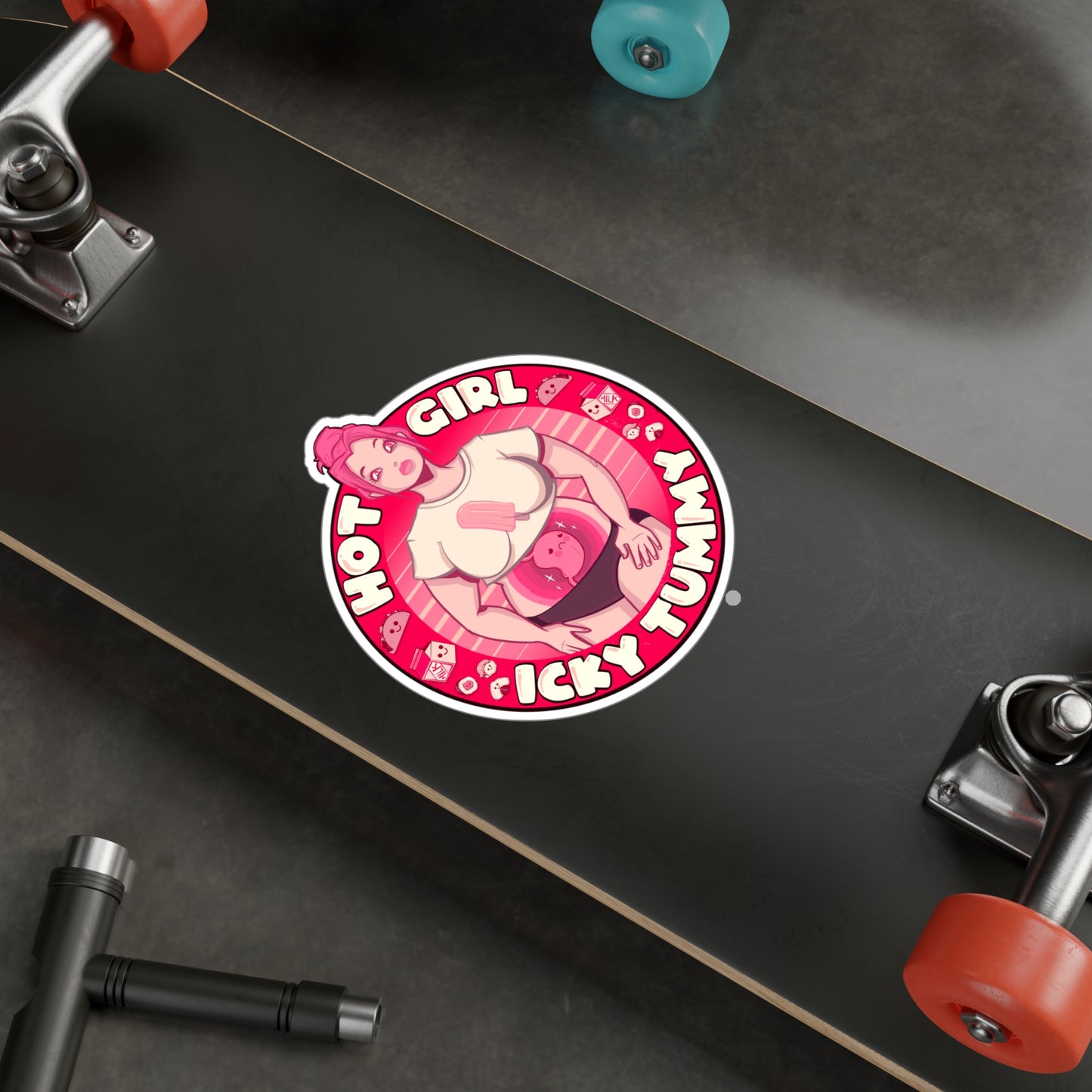 Hot Girl Icky Tummy Kiss-Cut Vinyl Decal