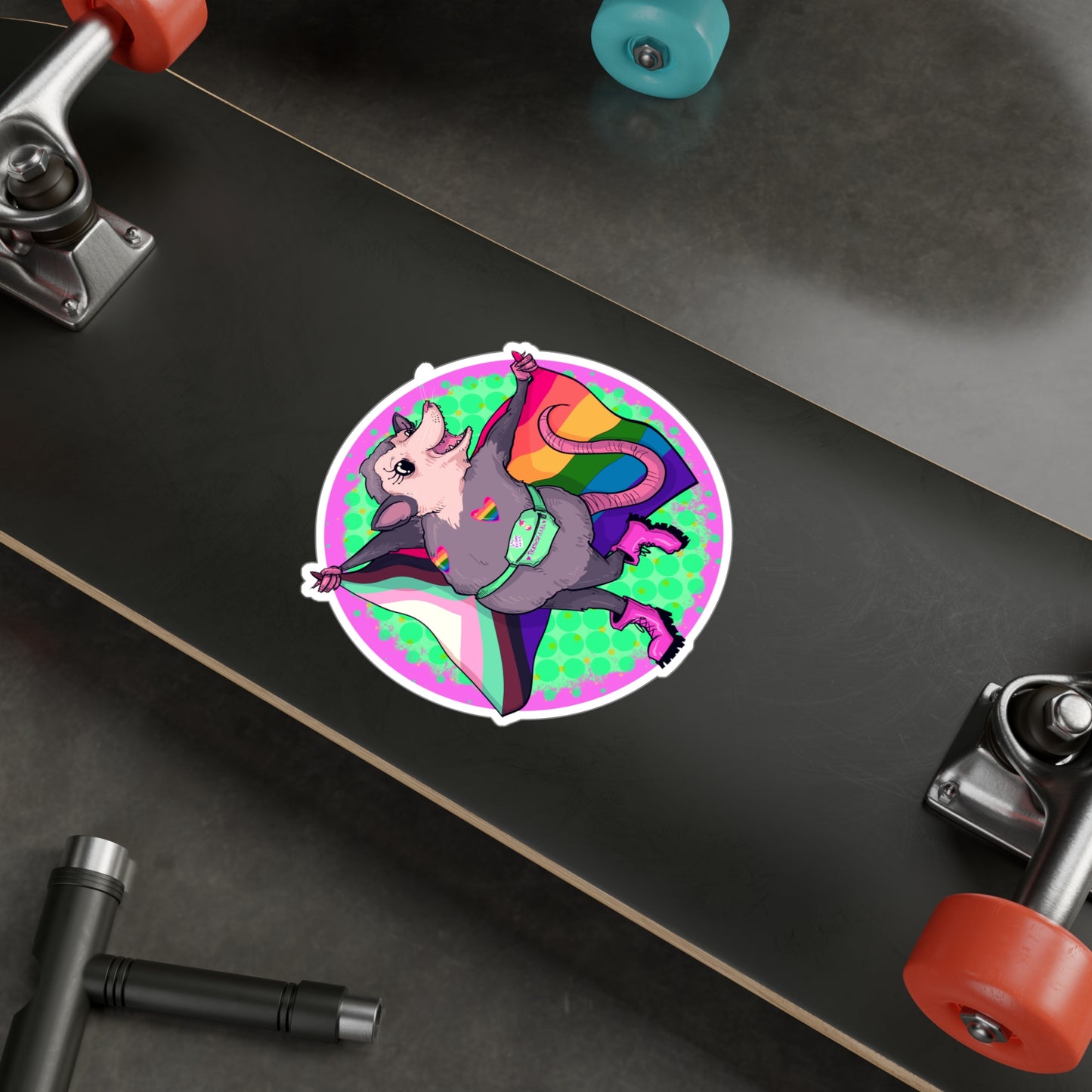 Pride Opossum Kiss-Cut Vinyl Decal