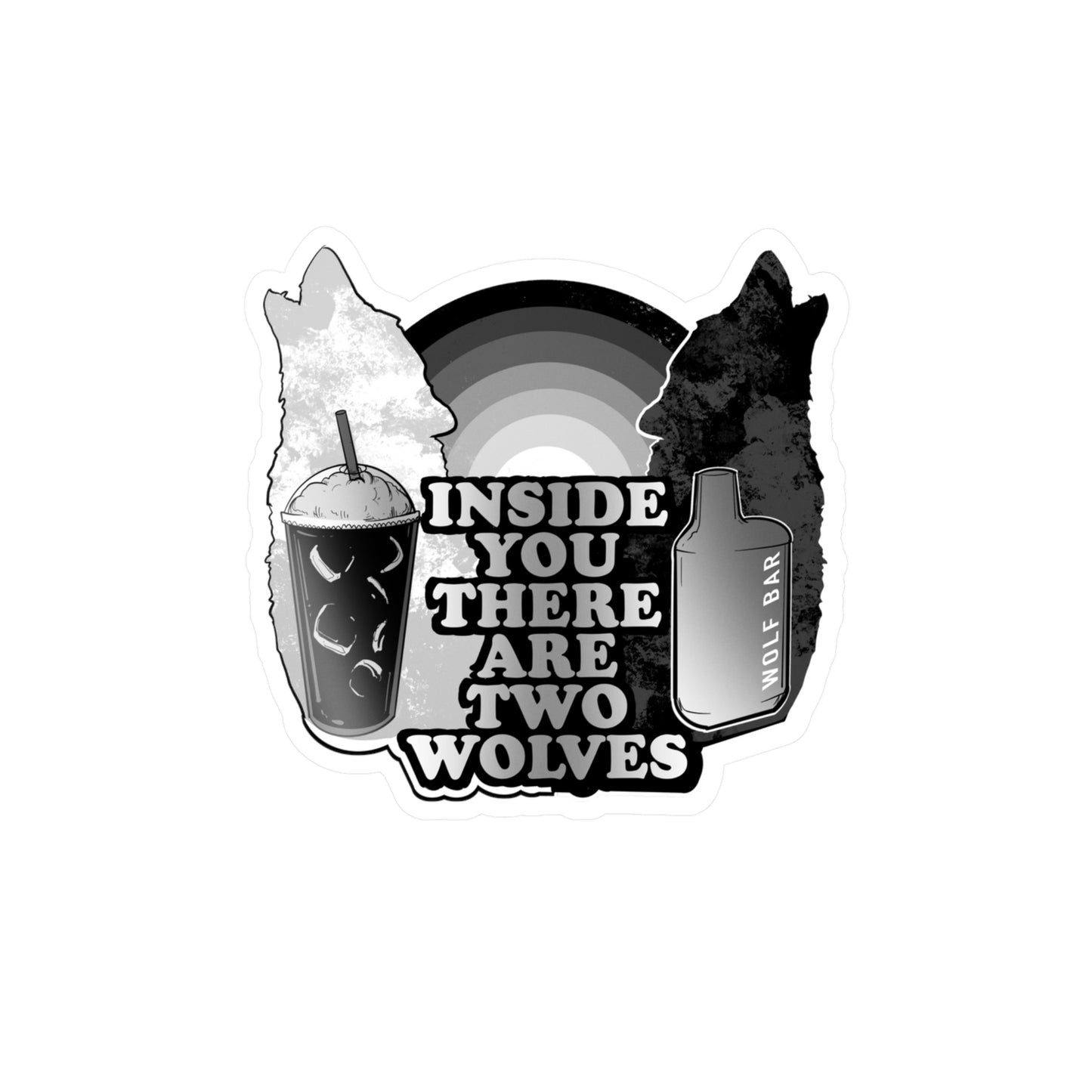 Two Wolves Kiss-Cut Vinyl Decal