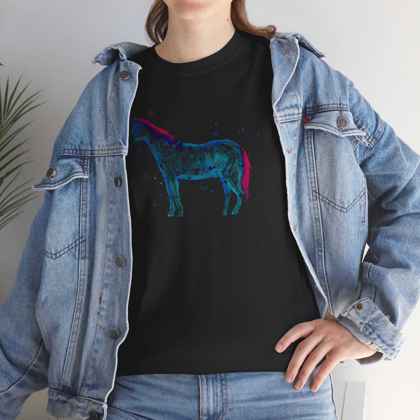 Unicorn Skeleton Unisex Heavy Cotton Tee