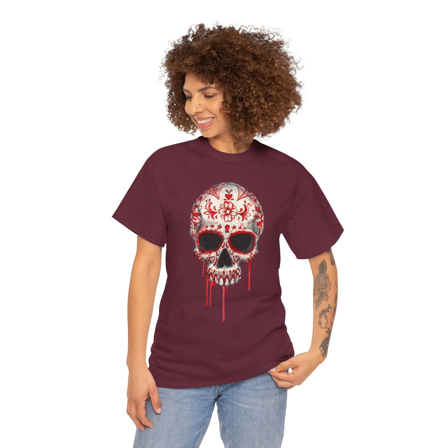 Blood Skull Unisex Heavy Cotton Tee