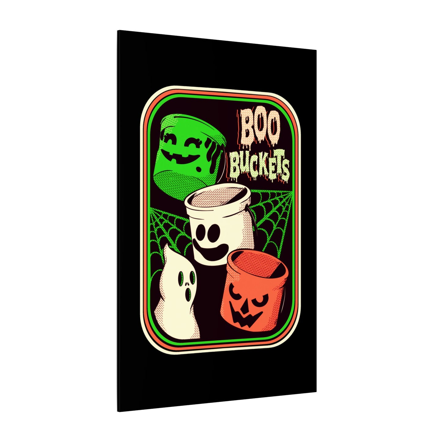 Retro Boo Buckets Matte Canvas Stretched