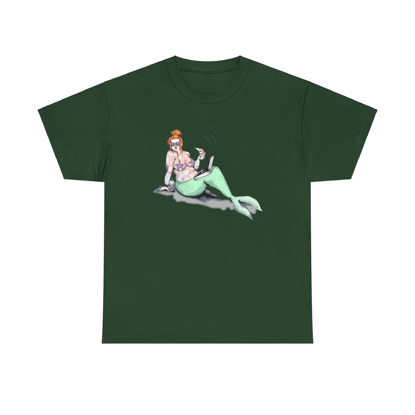 Pizza Mermaid Unisex Heavy Cotton Tee