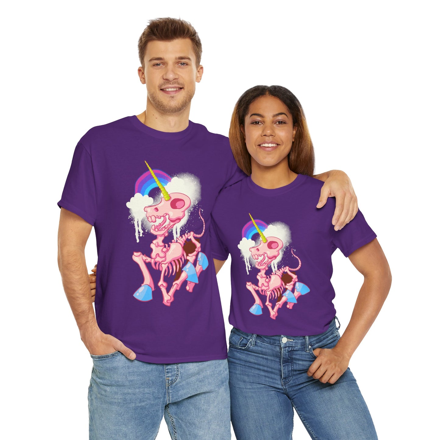 Unicorn Skeleton 2 Unisex Heavy Cotton Tee