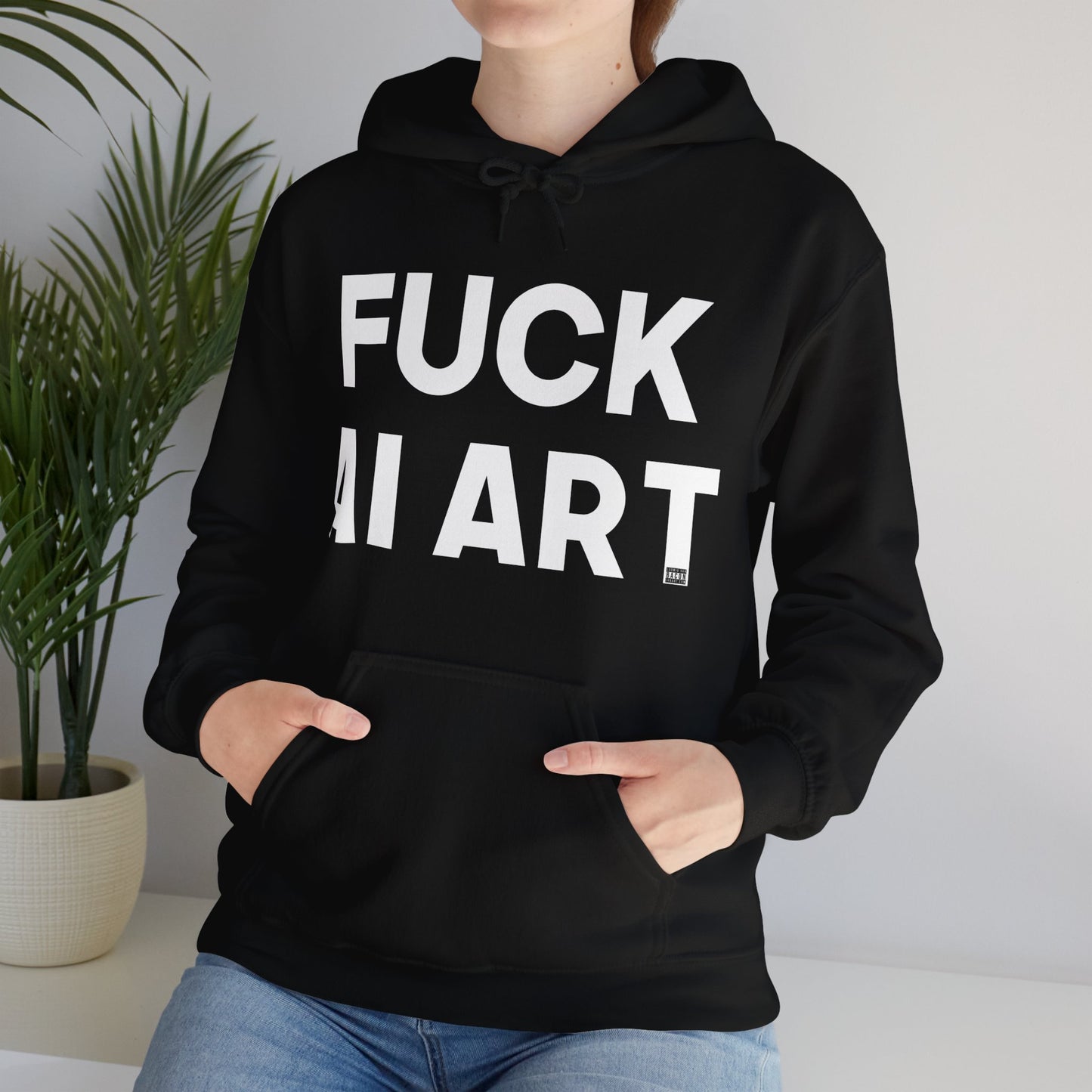 Fuck AI Art Unisex Heavy Blend Hooded Sweatshirt