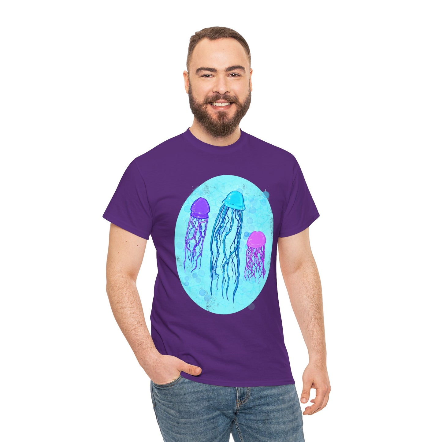 Jellyfish Varieties Unisex Heavy Cotton Tee