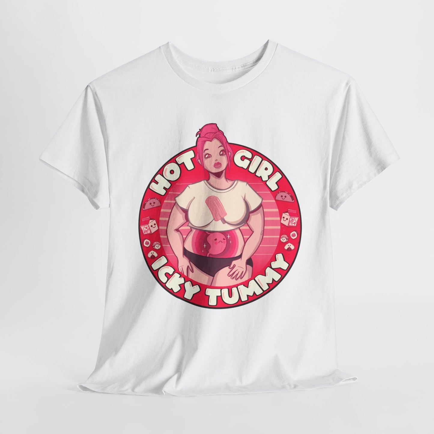 Hot Girl Icky Tummy Unisex Heavy Cotton Tee