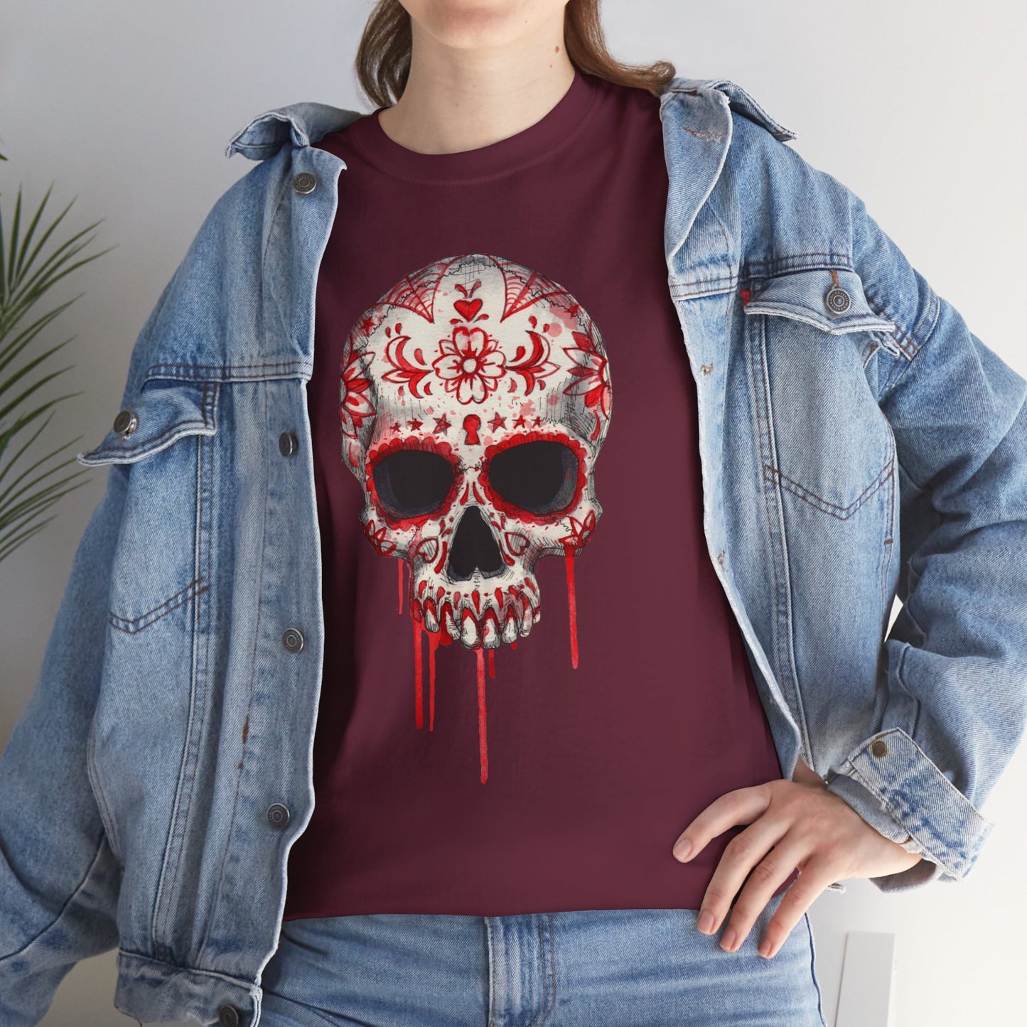 Blood Skull Unisex Heavy Cotton Tee