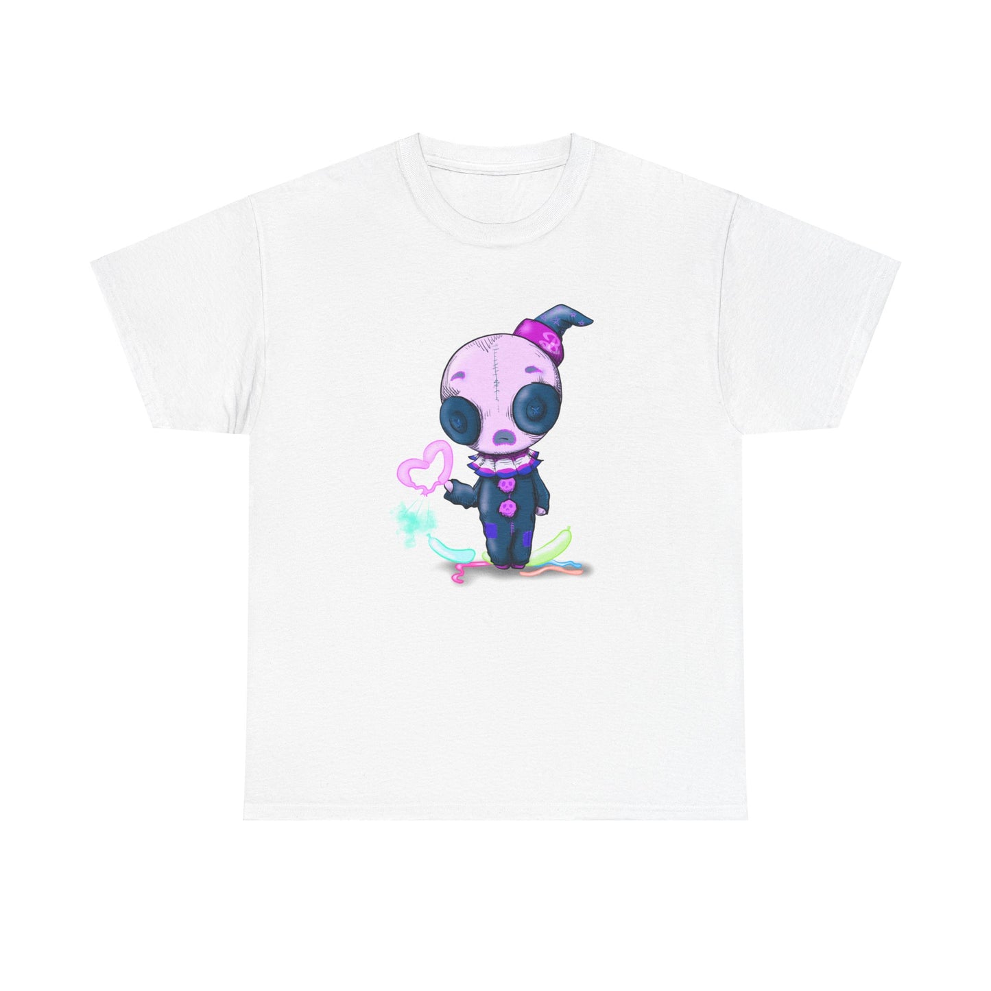 Buttons The Clown Balloons Unisex Heavy Cotton Tee