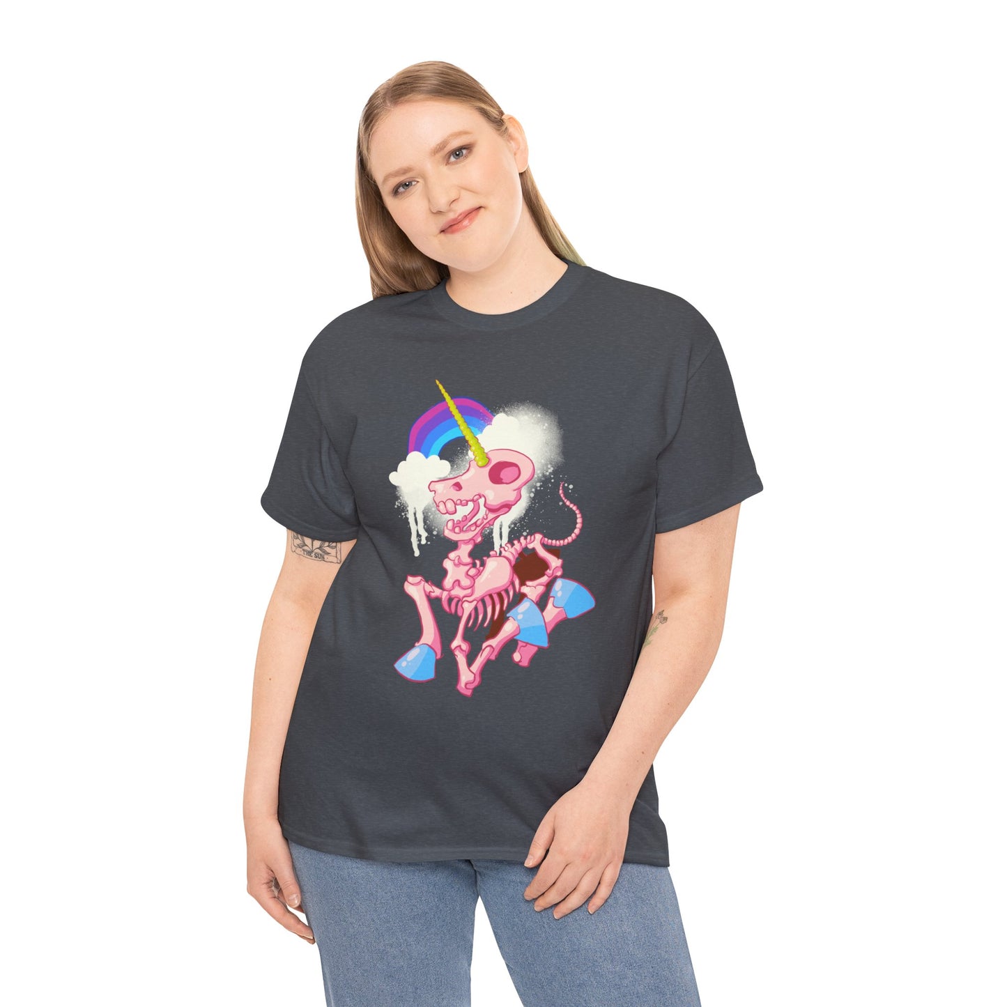 Unicorn Skeleton 2 Unisex Heavy Cotton Tee