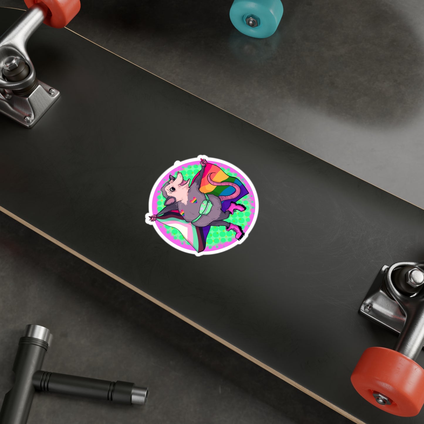 Pride Opossum Kiss-Cut Vinyl Decal