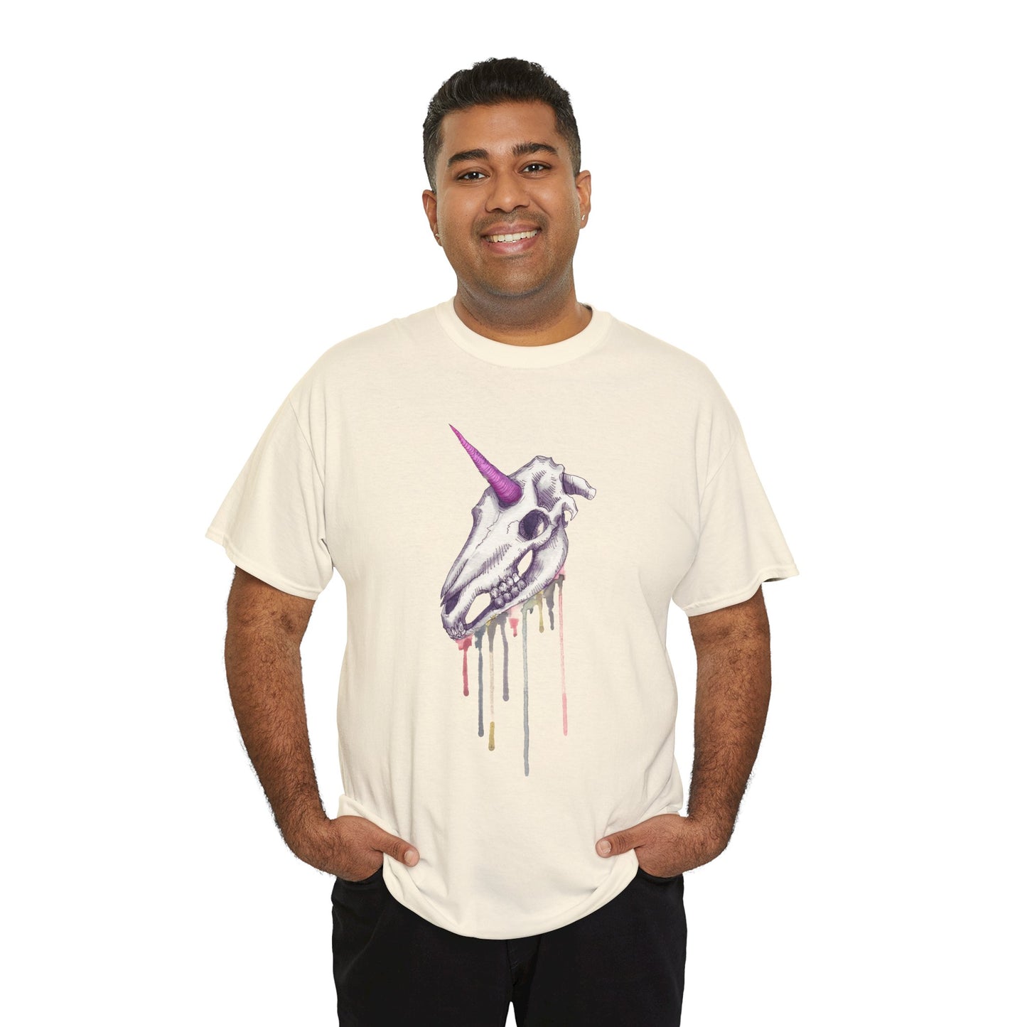 Unicorn Skull Unisex Heavy Cotton Tee
