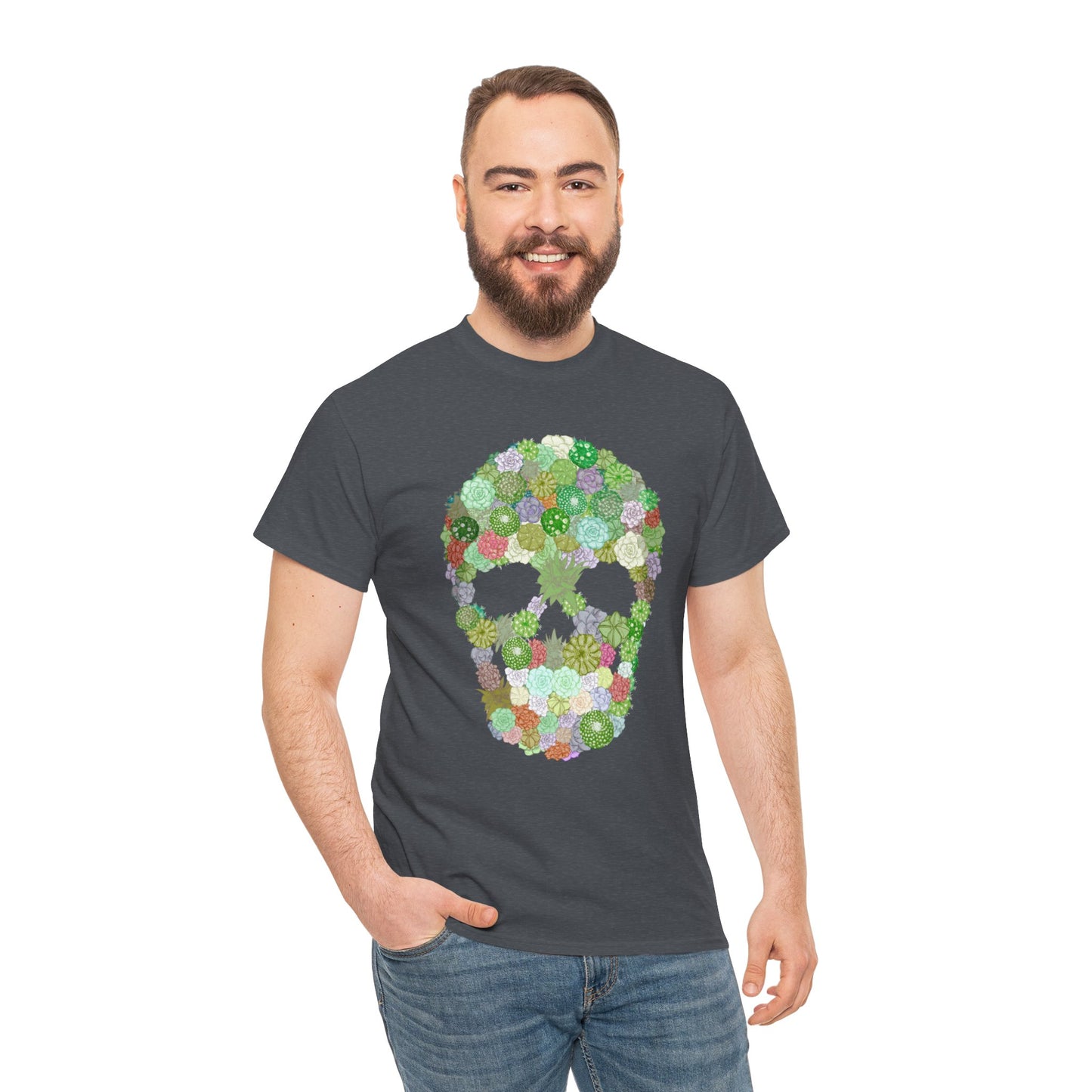 Succulent Skull Unisex Heavy Cotton Tee