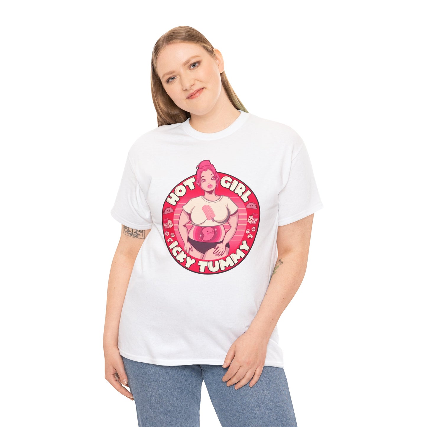 Hot Girl Icky Tummy Unisex Heavy Cotton Tee