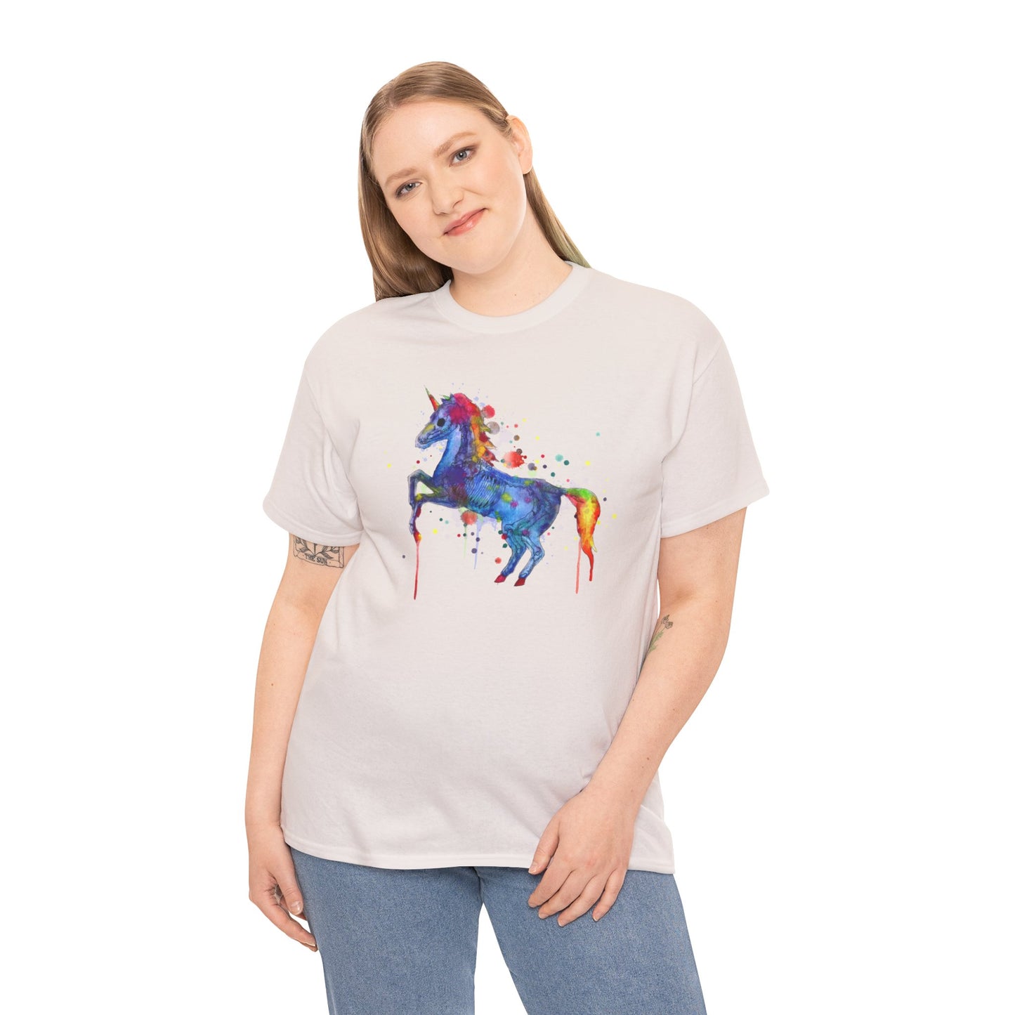 Unicorn Skeleton Unisex Heavy Cotton Tee