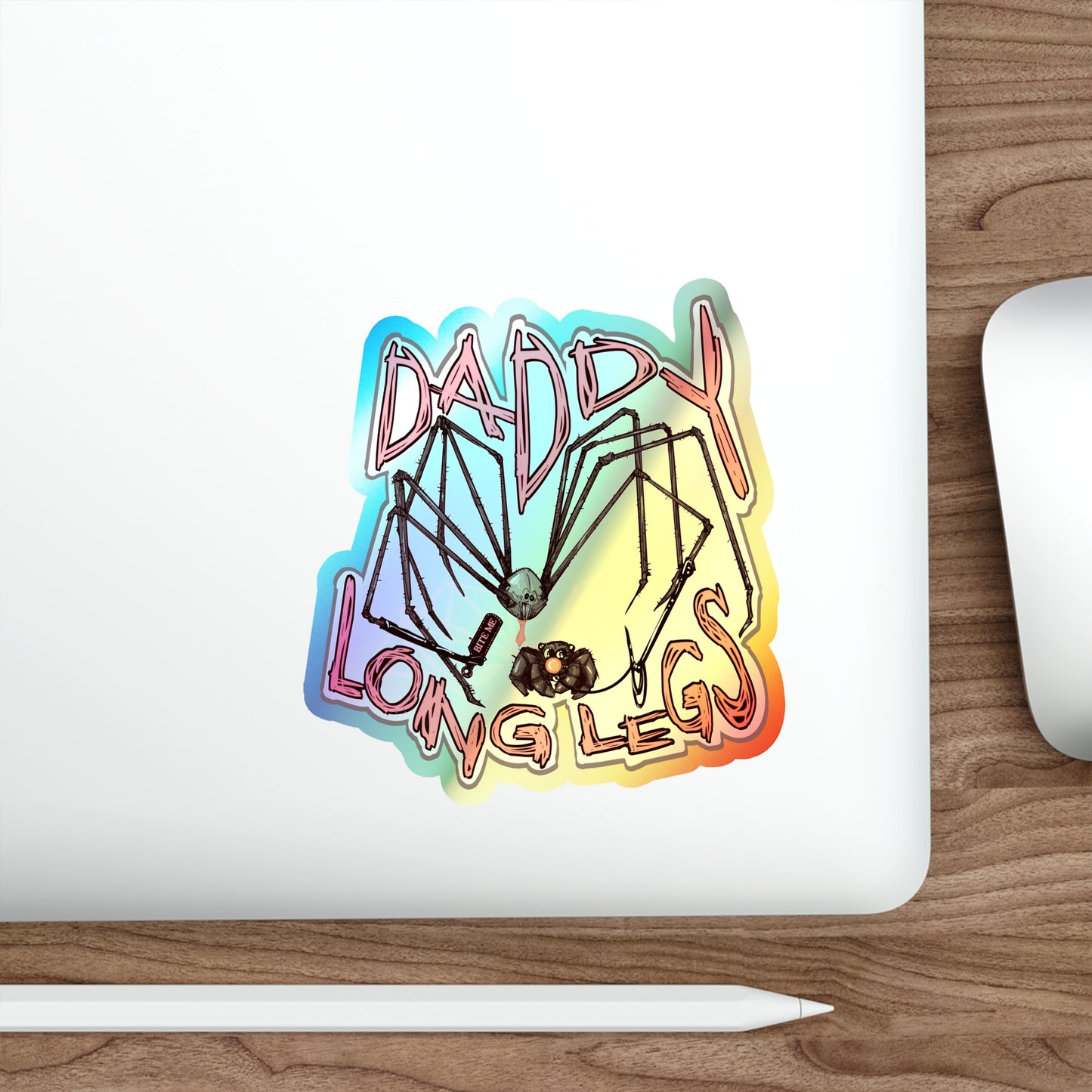 Daddy Long Legs Holographic Die-cut Stickers