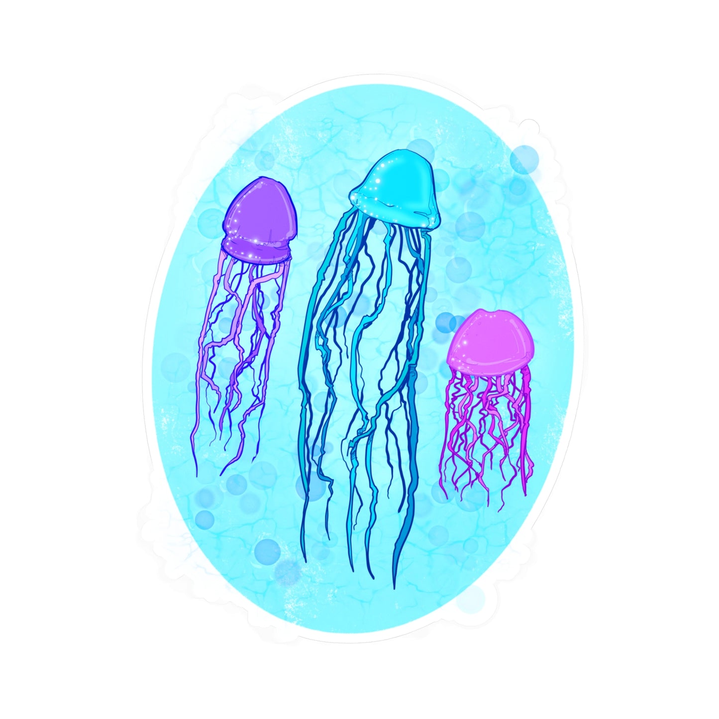 Jellyfish Varieties Kiss-Cut Vinyl Decal