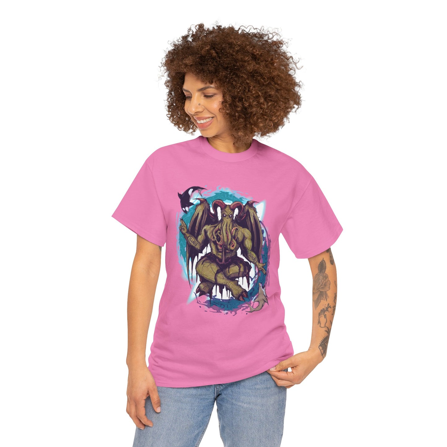 Baphomet Cthulhu Unisex Heavy Cotton Tee