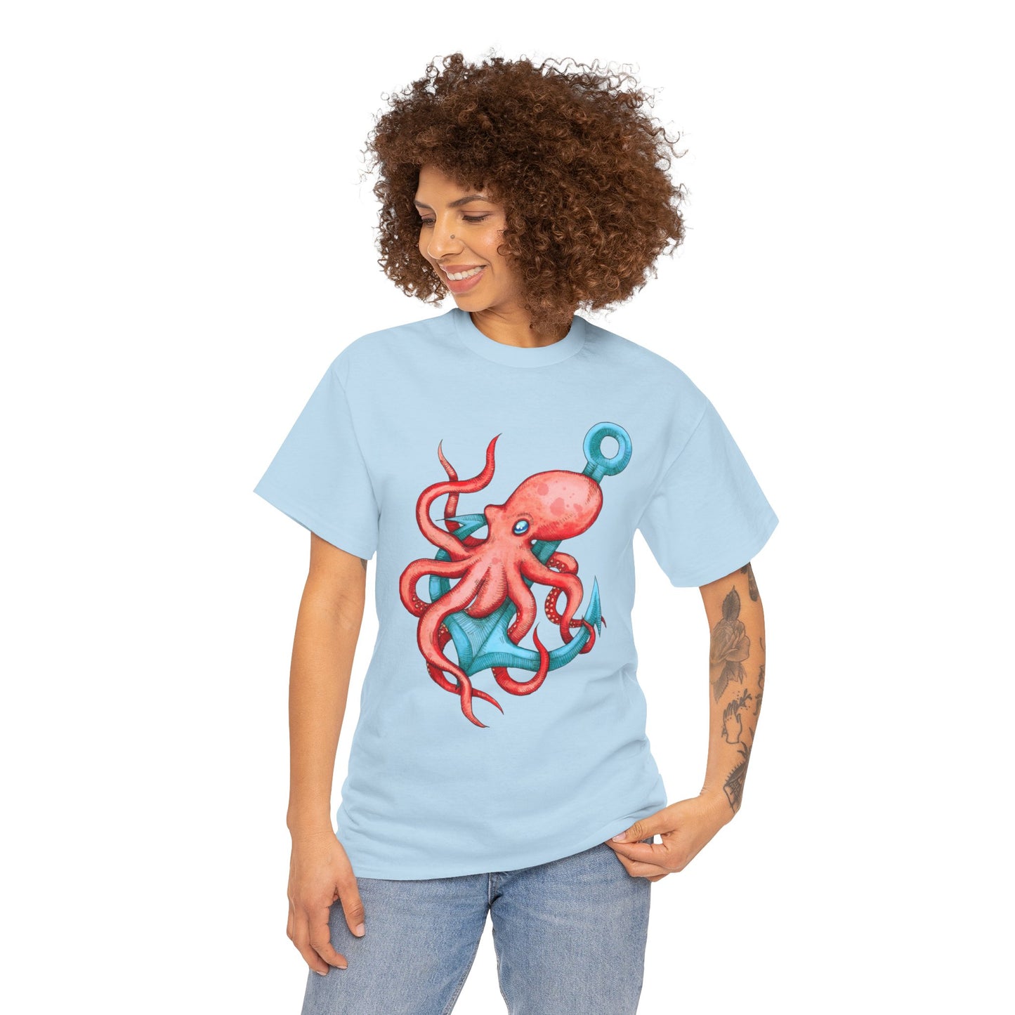 Octopus Anchor Unisex Heavy Cotton Tee