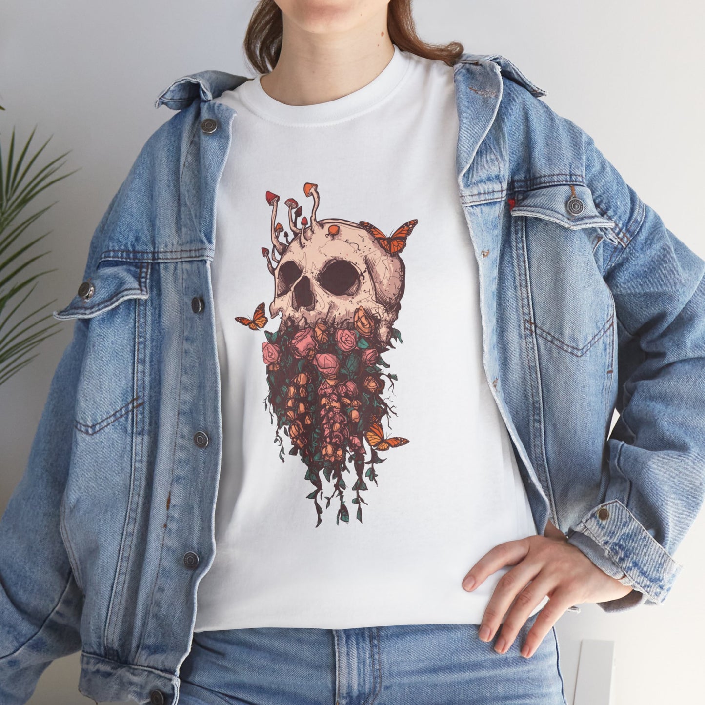 Elemental Skull Nature Unisex Heavy Cotton Tee