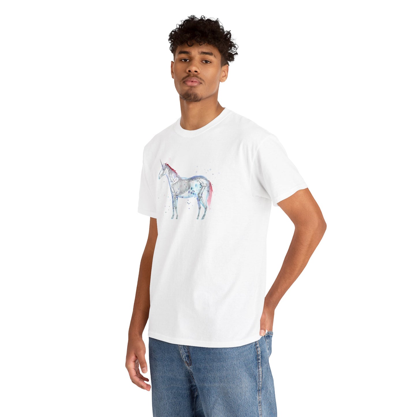 Unicorn Skeleton Unisex Heavy Cotton Tee
