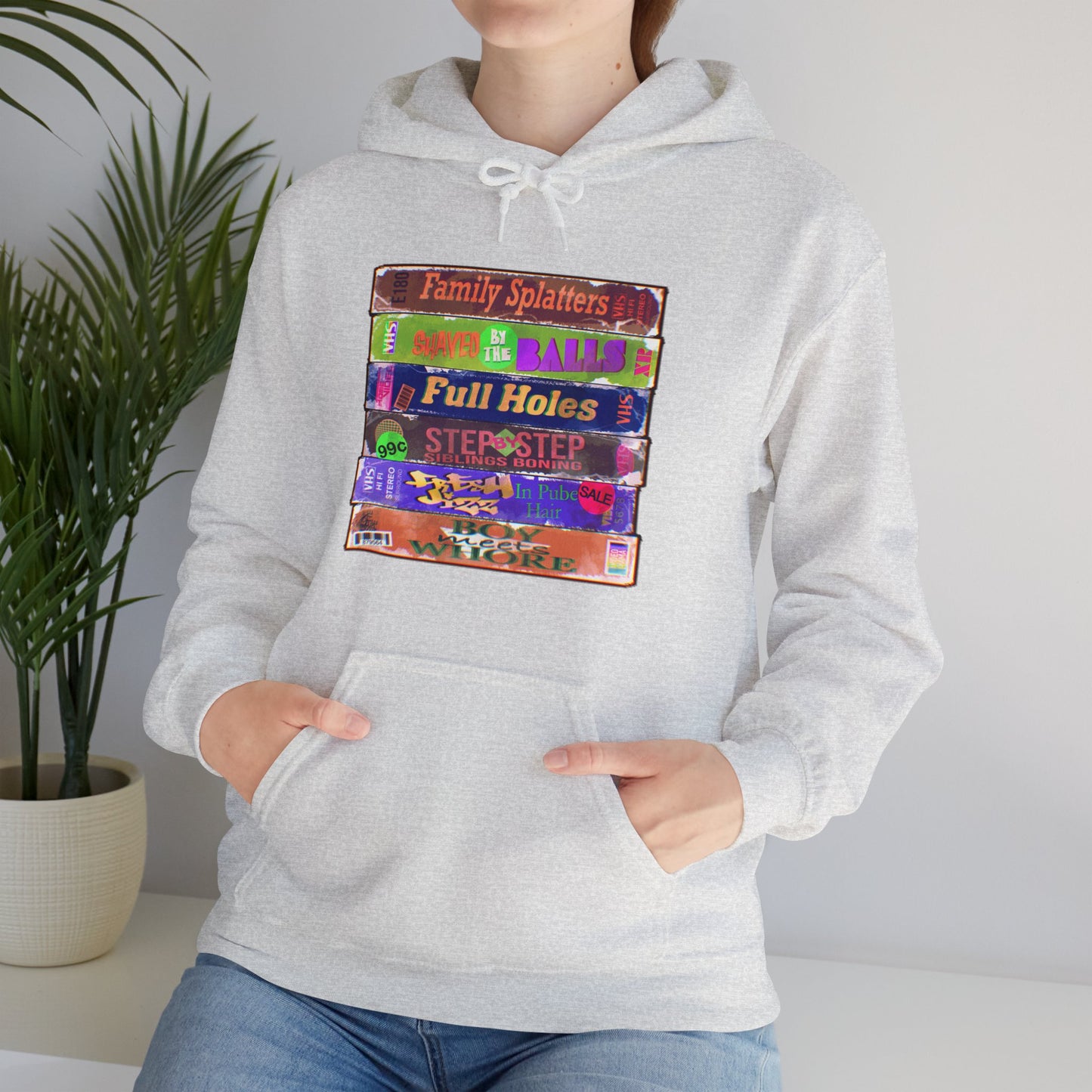 Adult 90s VHS Unisex Heavy Blend Hooded Sweatshirt