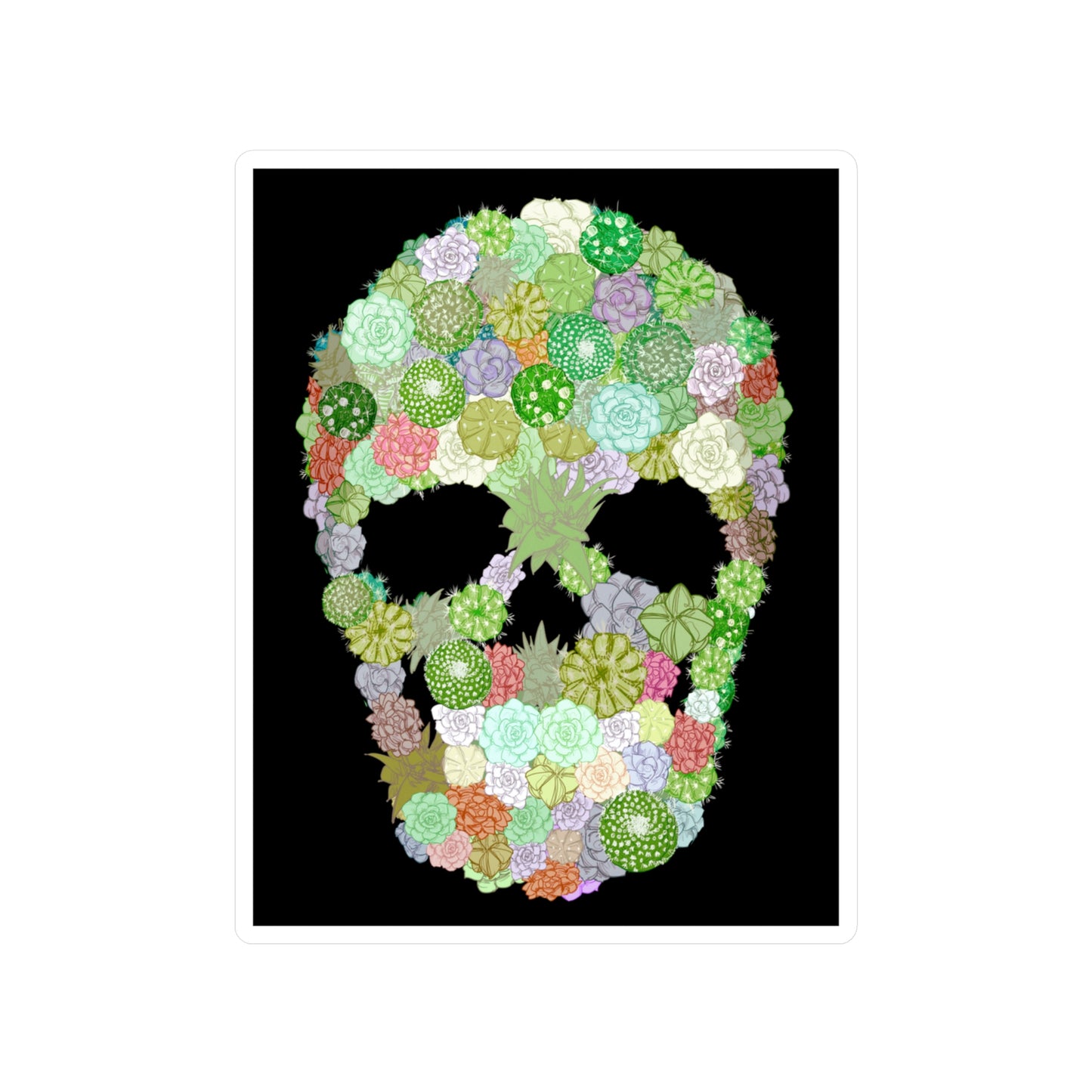 Succulent Skull Kiss-Cut Vinyl Decal