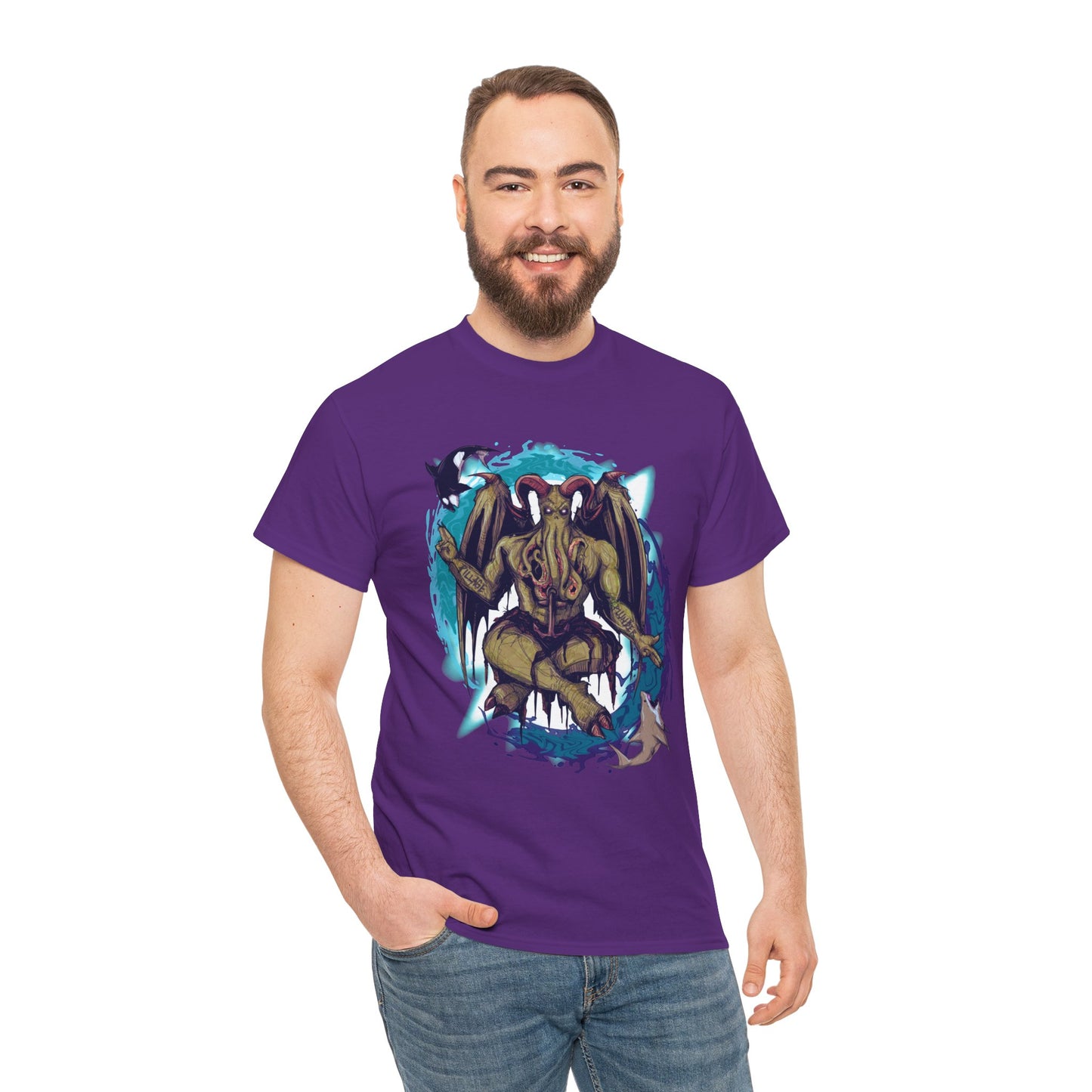 Baphomet Cthulhu Unisex Heavy Cotton Tee