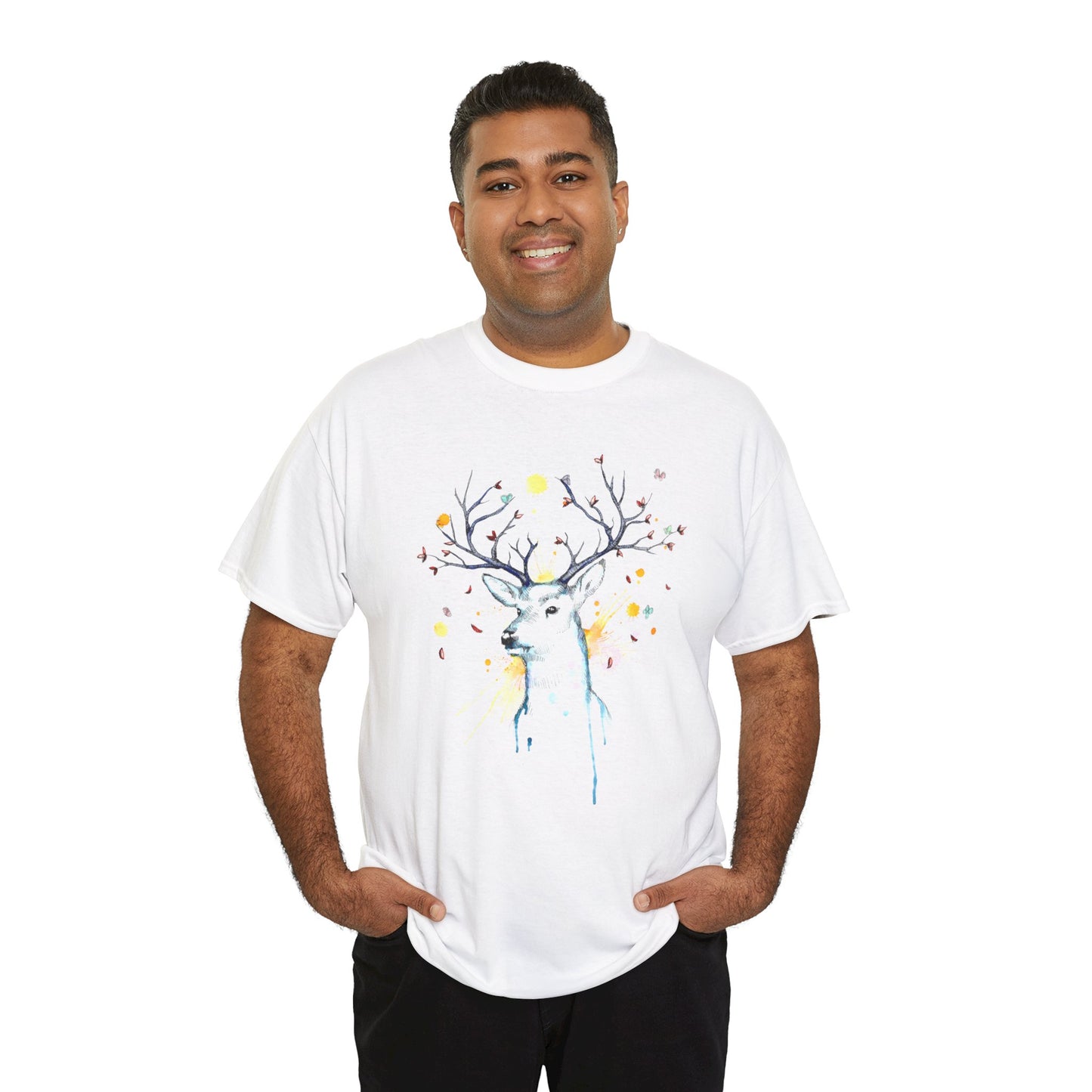 Tree Deer Unisex Heavy Cotton Tee