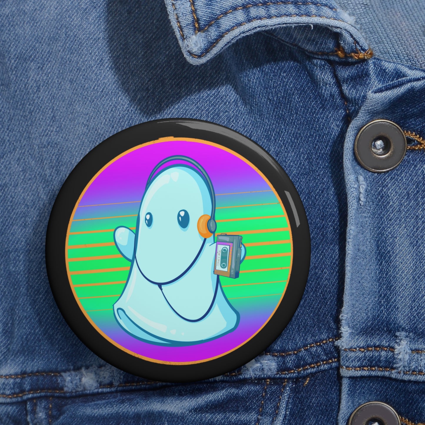 80s Ghost Pin Buttons