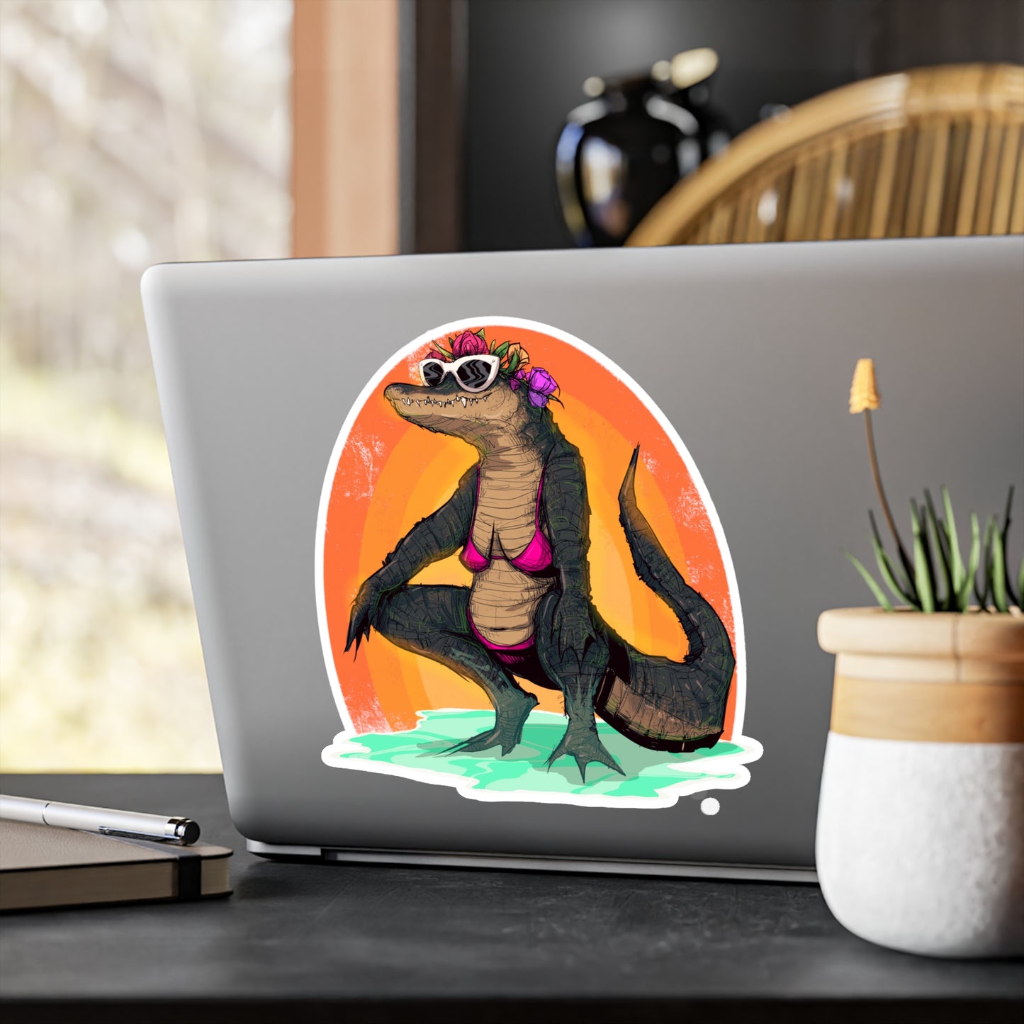 Hot Gator Summer Kiss-Cut Vinyl Decal