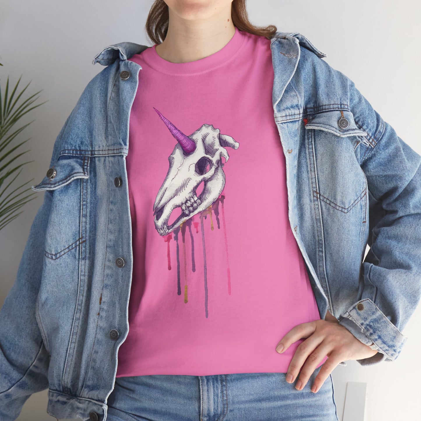Unicorn Skull Unisex Heavy Cotton Tee