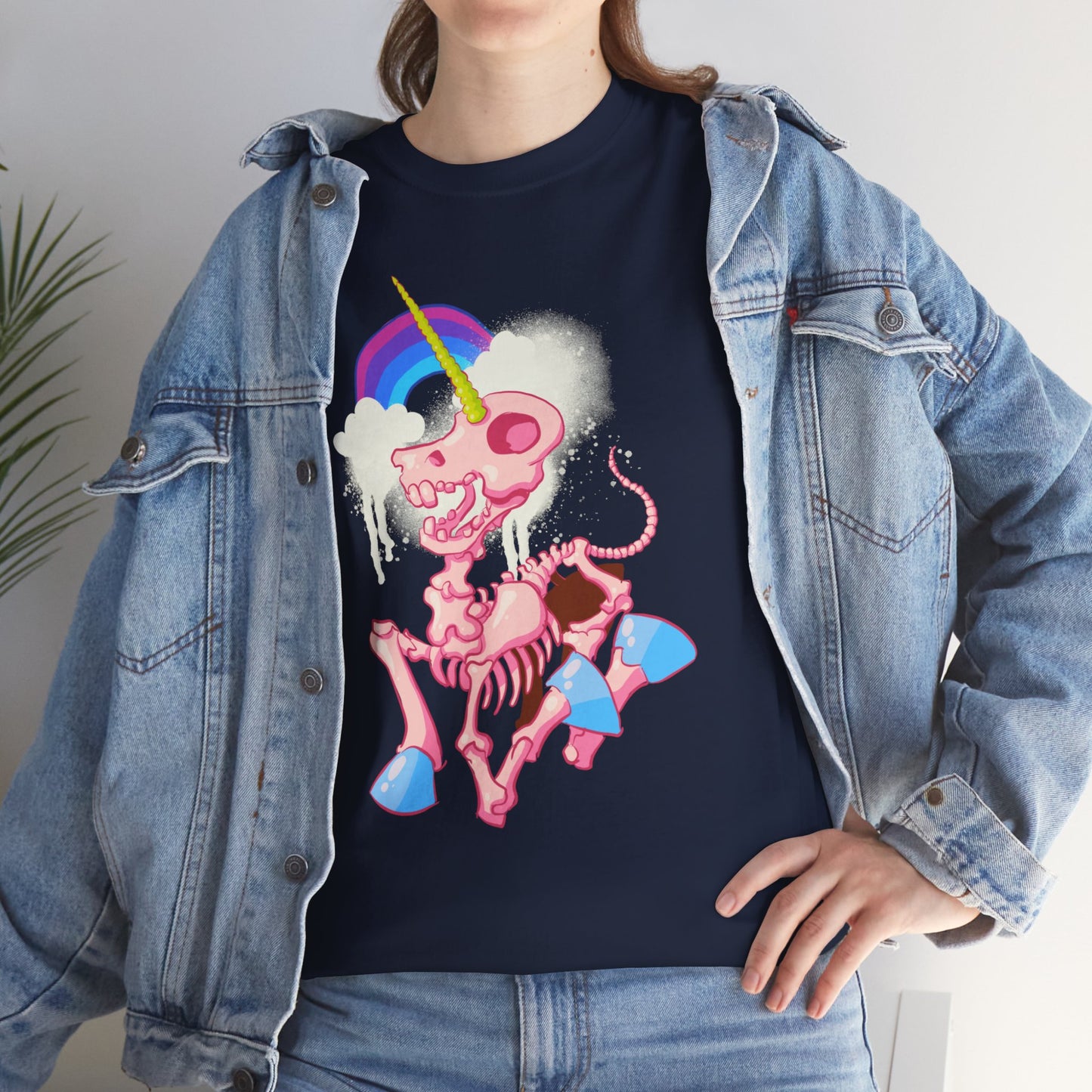 Unicorn Skeleton 2 Unisex Heavy Cotton Tee