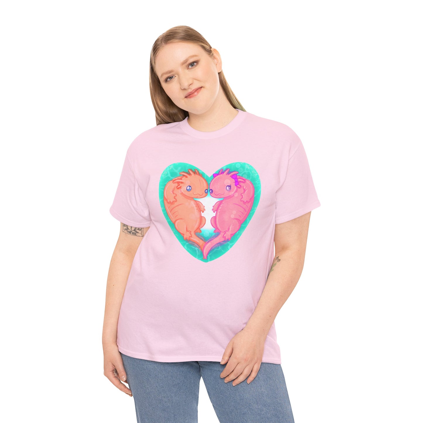 Axolotls In Love Unisex Heavy Cotton Tee