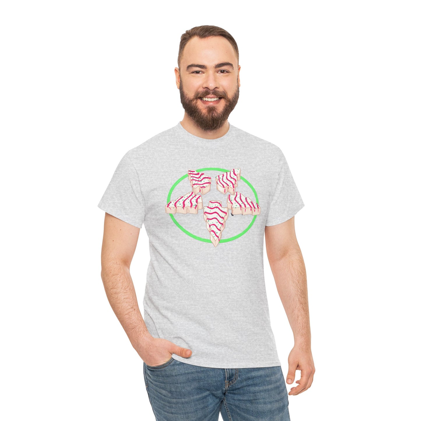 Christmas Tree Pentagram Cake Unisex Heavy Cotton Tee