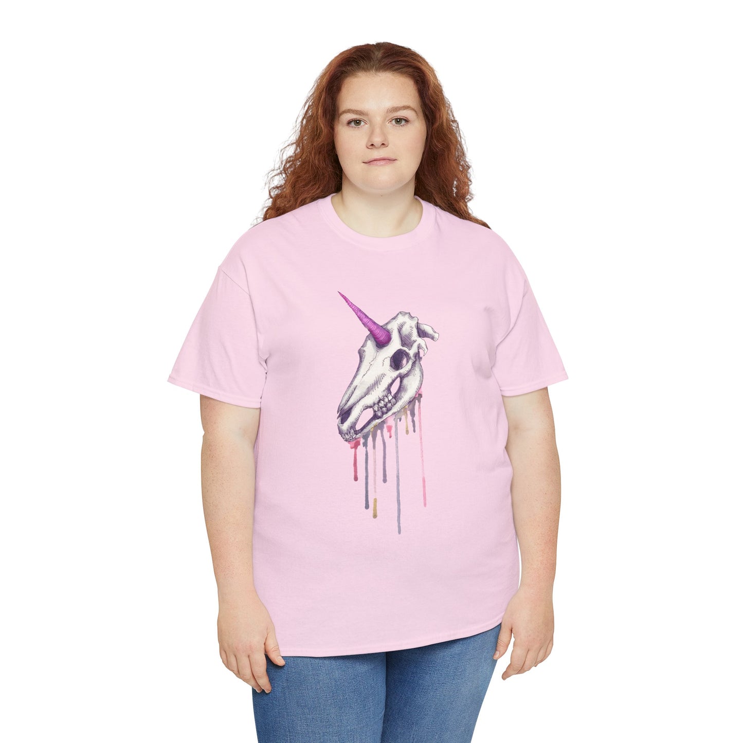 Unicorn Skull Unisex Heavy Cotton Tee