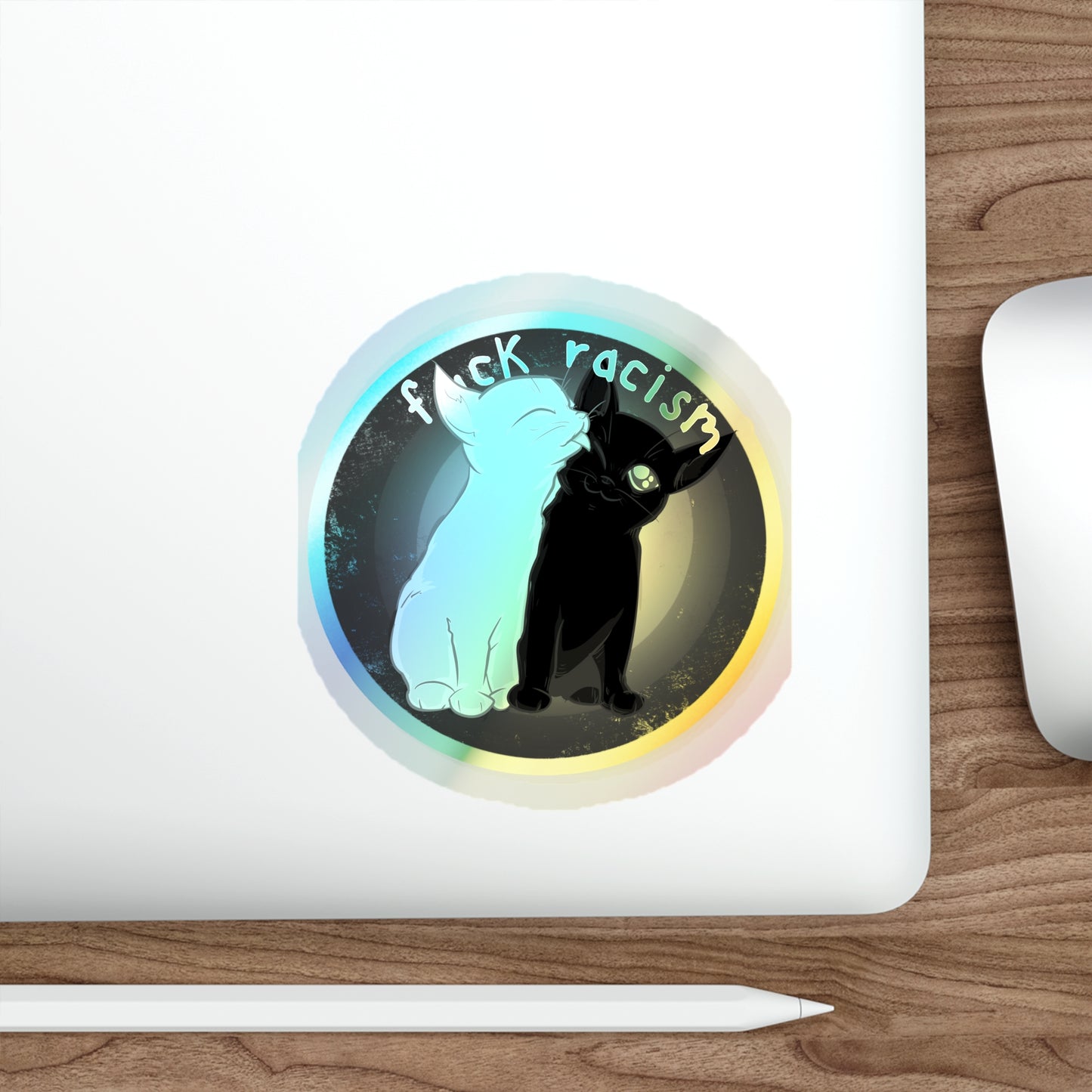 Fuck Racism Holographic Die-cut Stickers