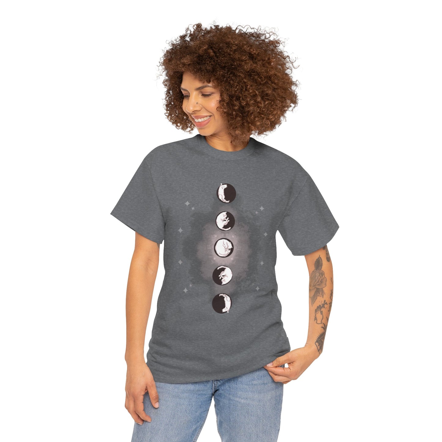 Cat Phases Unisex Heavy Cotton Tee