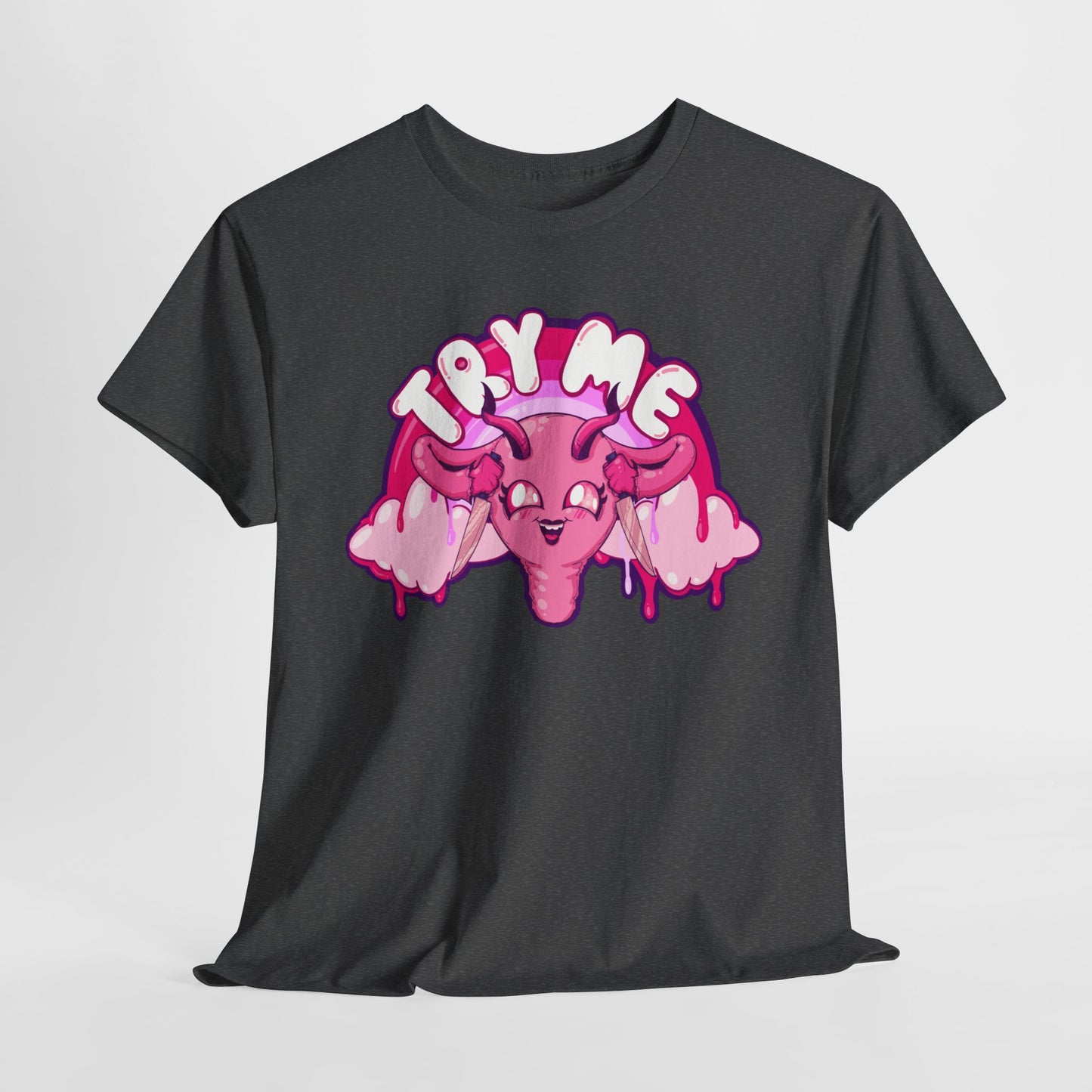Try Me Uterus Unisex Heavy Cotton Tee