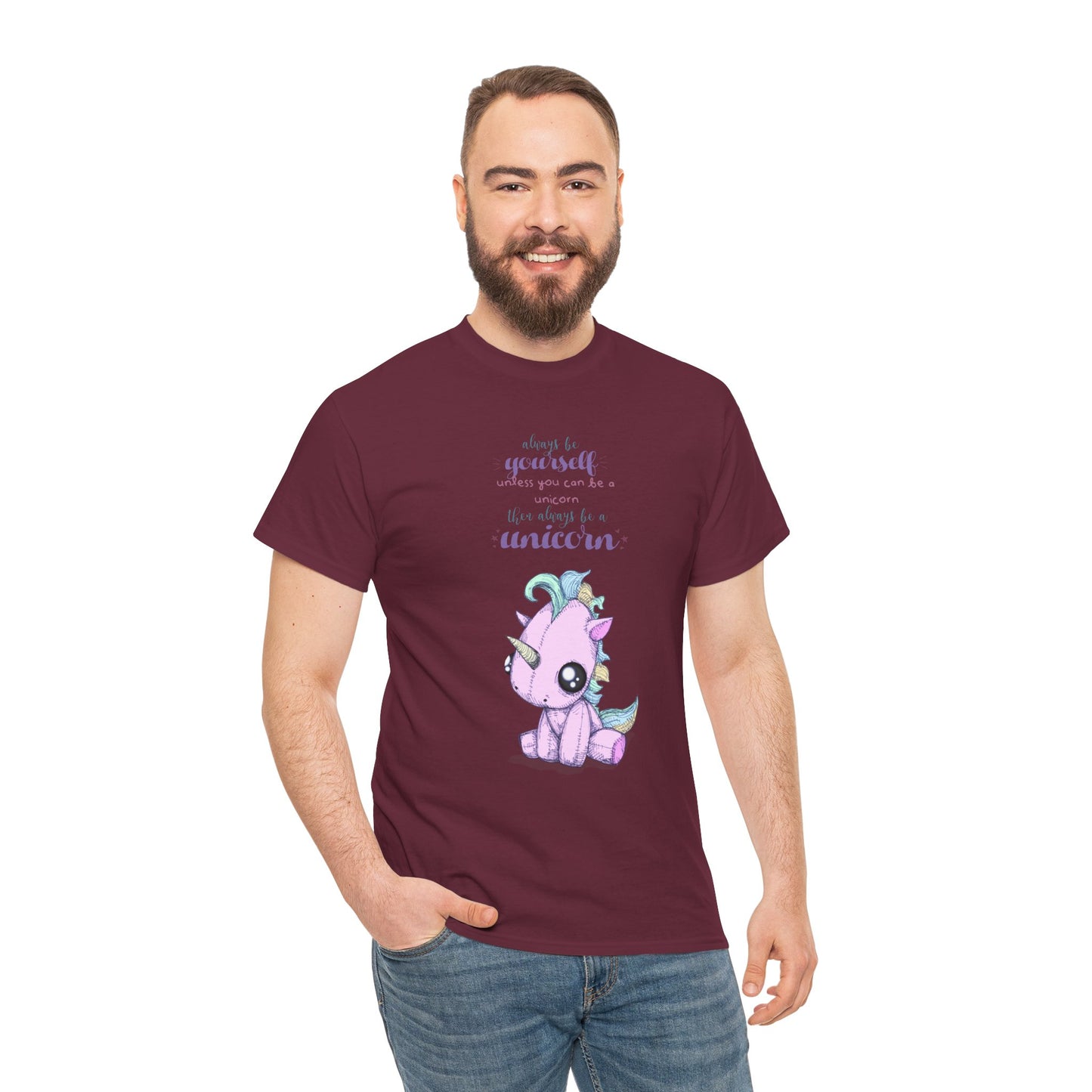 Be Yourself Unicorn Unisex Heavy Cotton Tee