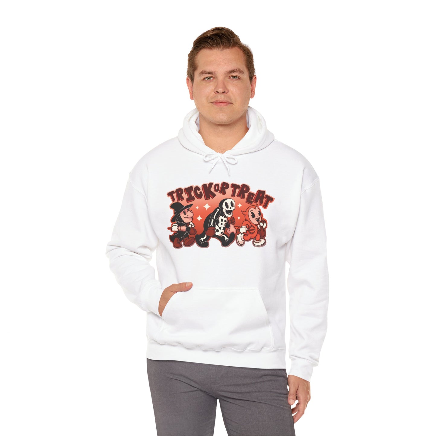 Trick Or Treat Rubber Hose Unisex Heavy Blend Hooded Sweatshirt