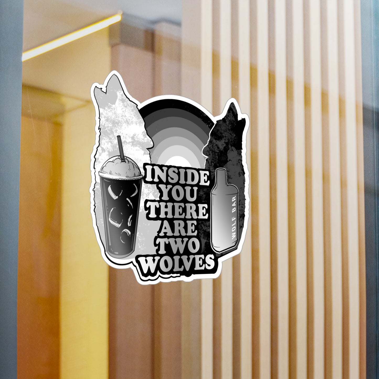 Two Wolves Kiss-Cut Vinyl Decal
