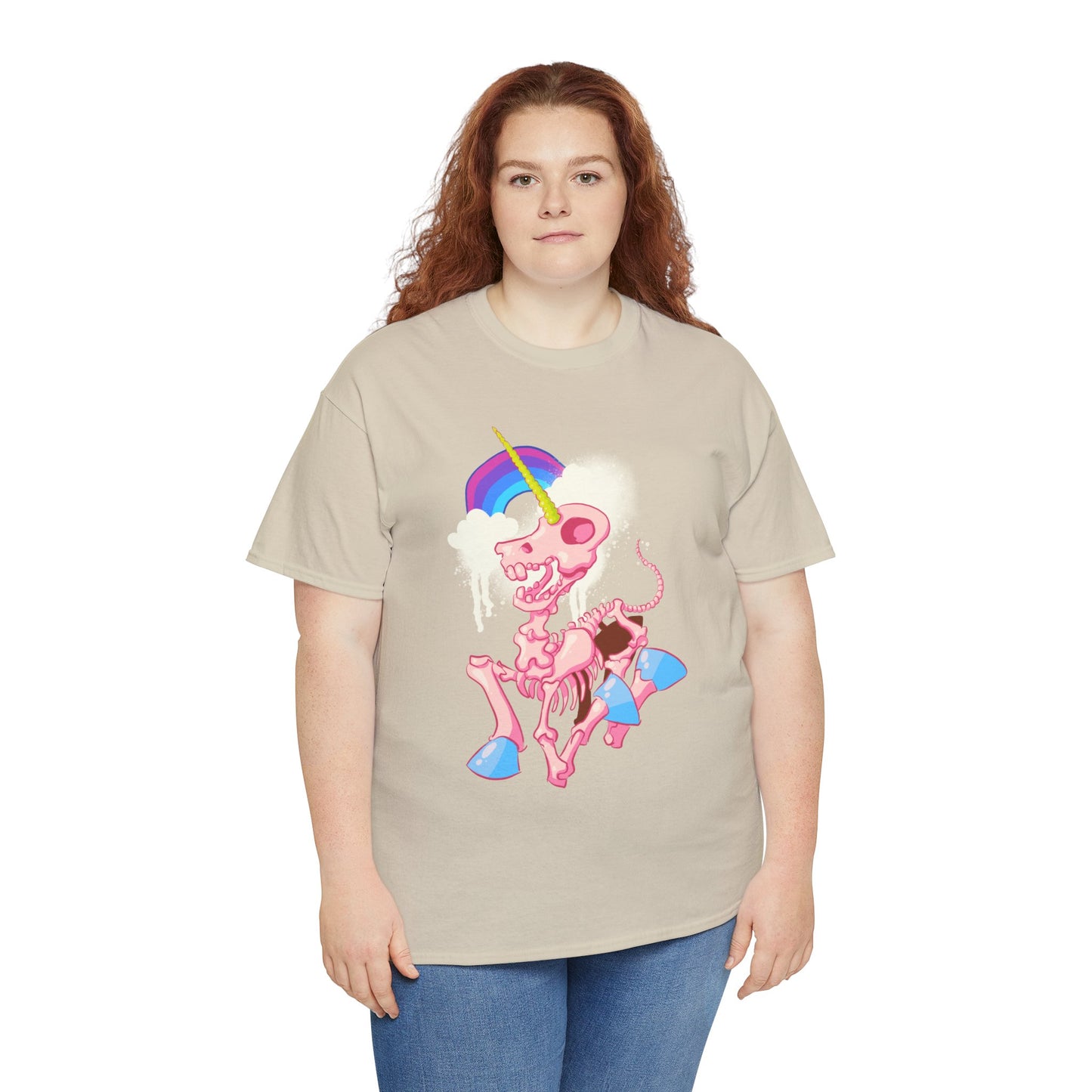 Unicorn Skeleton 2 Unisex Heavy Cotton Tee