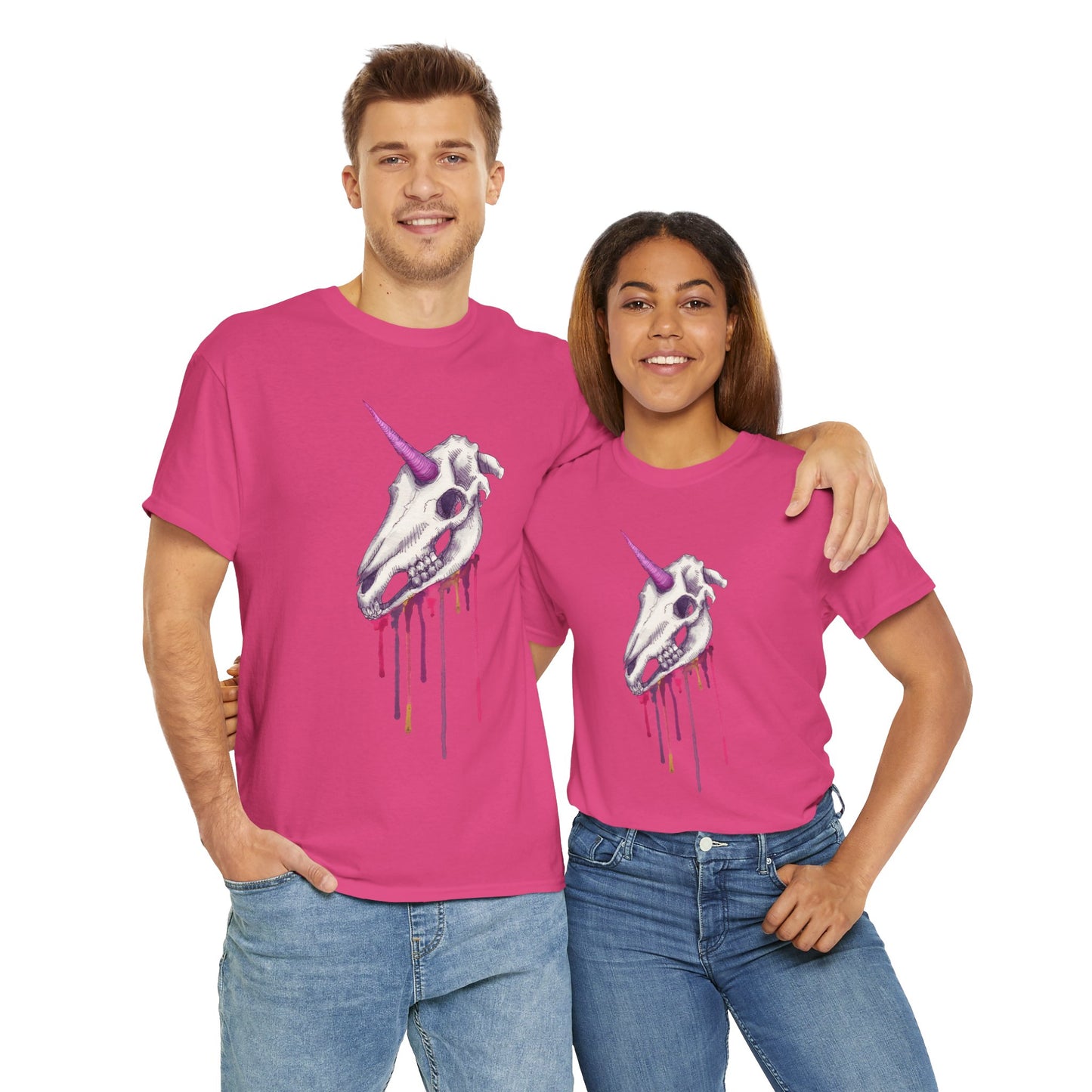 Unicorn Skull Unisex Heavy Cotton Tee