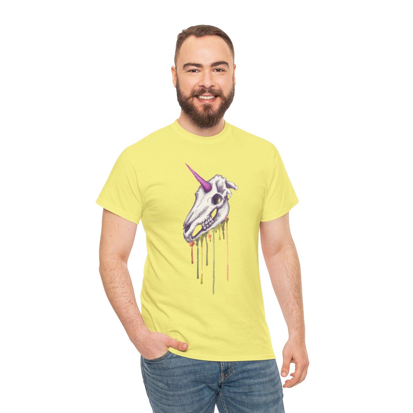 Unicorn Skull Unisex Heavy Cotton Tee