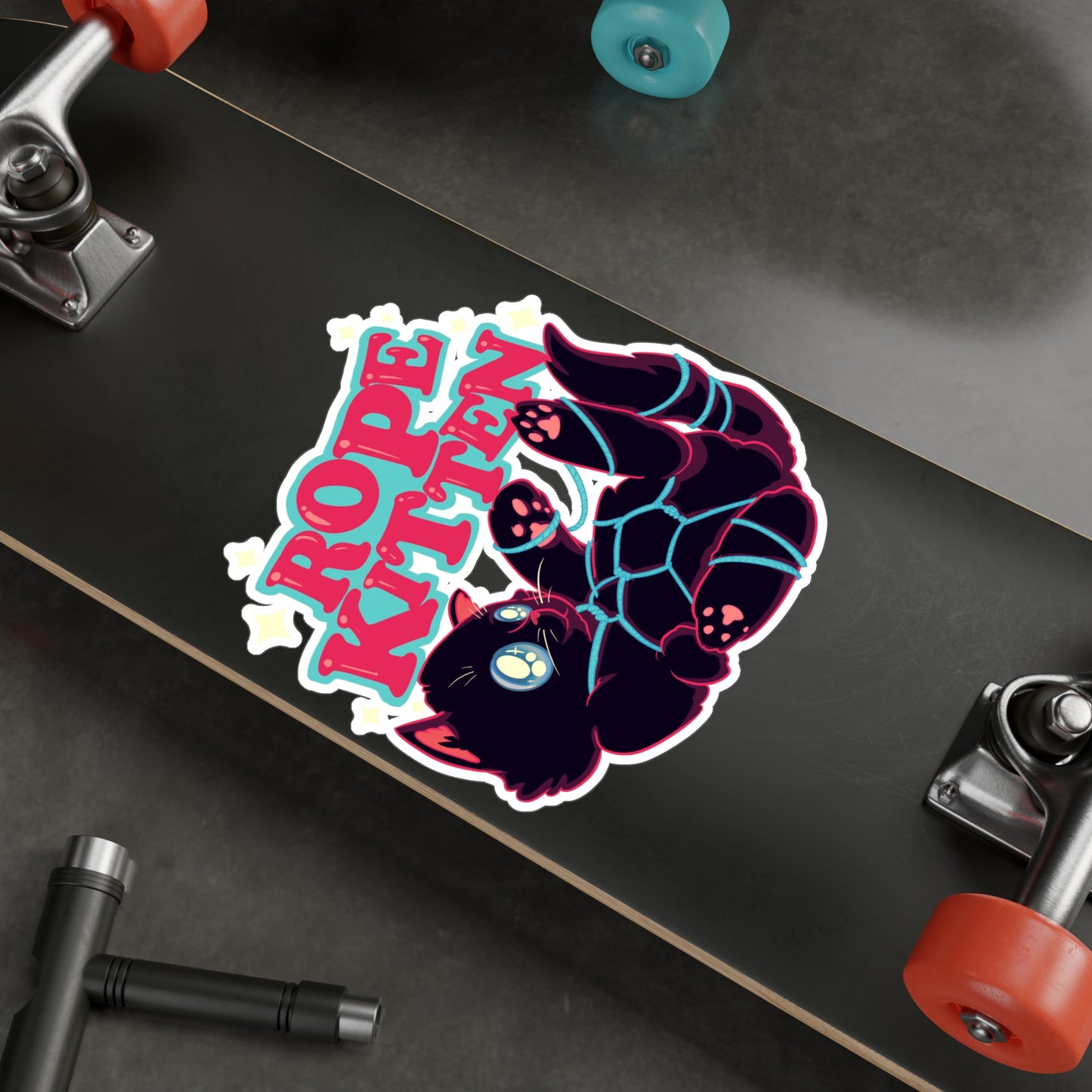 Rope Kitten Kiss-Cut Vinyl Decal