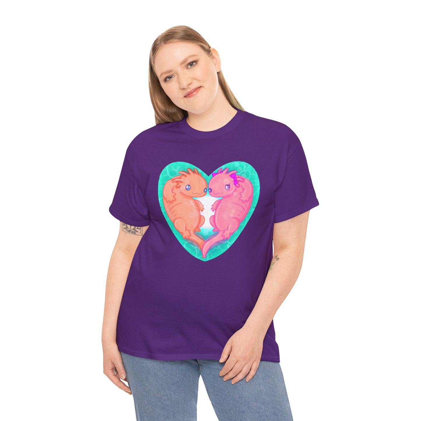 Axolotls In Love Unisex Heavy Cotton Tee