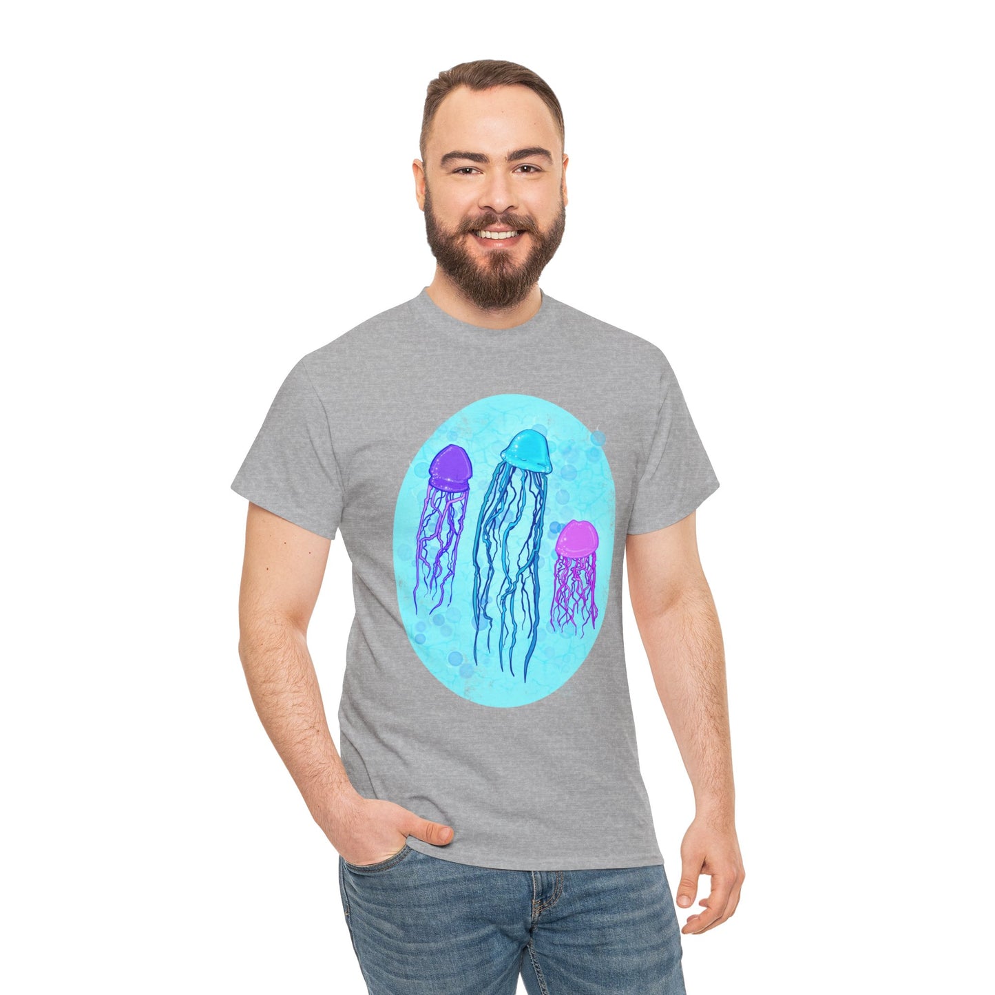 Jellyfish Varieties Unisex Heavy Cotton Tee